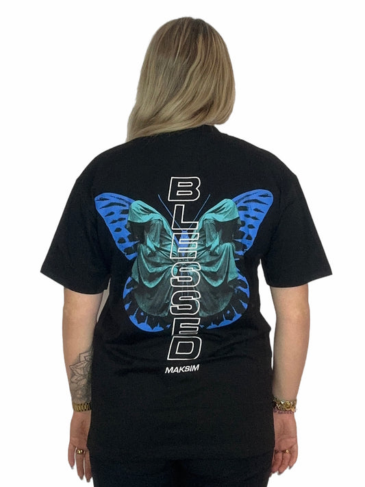 Blessed Butterfly T-Shirt - Zwart