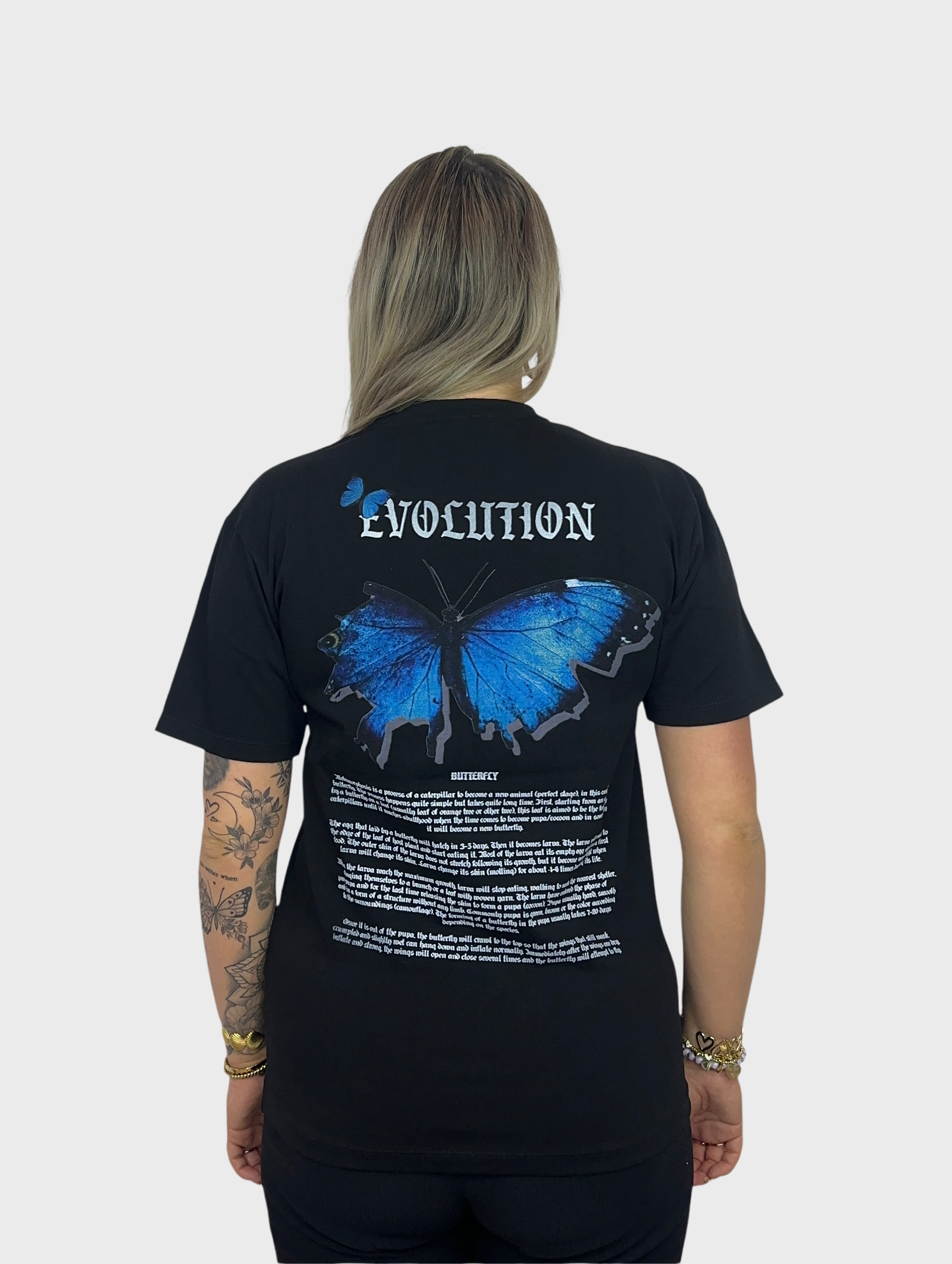 Evolution Butterfly T-Shirt - Zwart