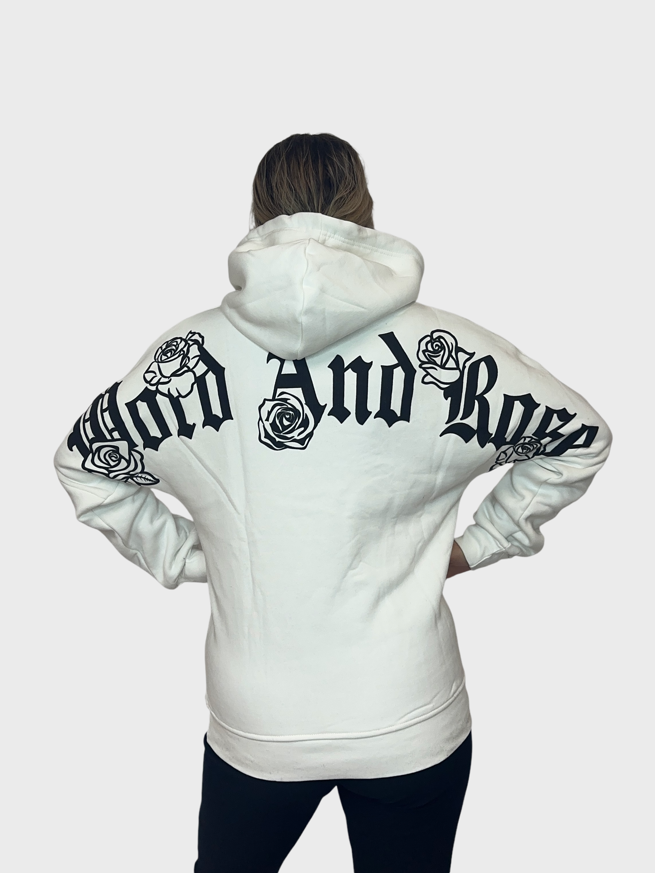 World and Rose Hoodie - Wit