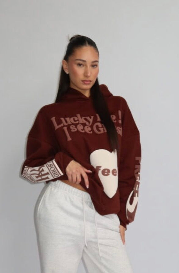 Lucky Me Hoodie - Bruin met Bruin