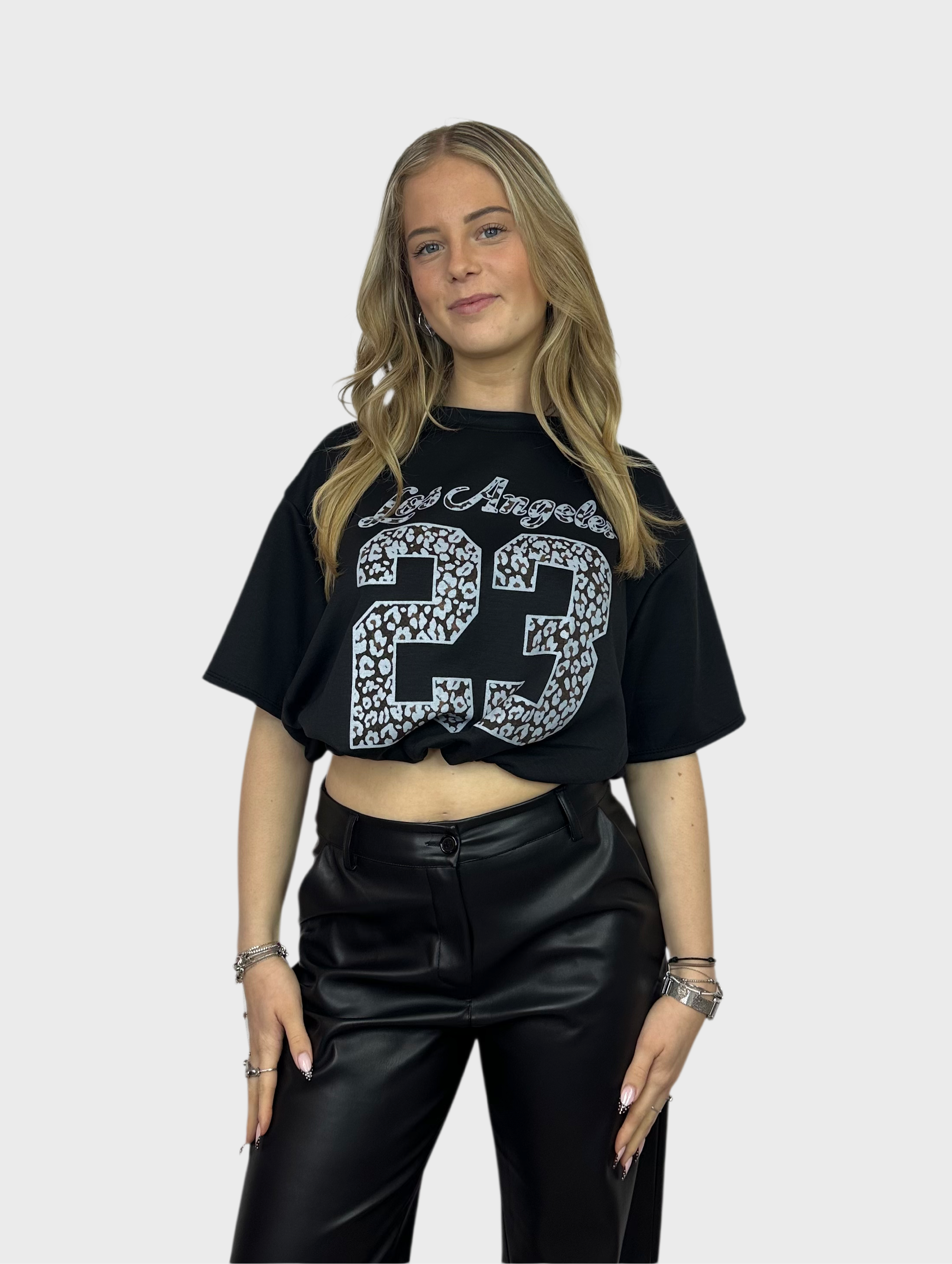 LA Leopard Top - Zwart