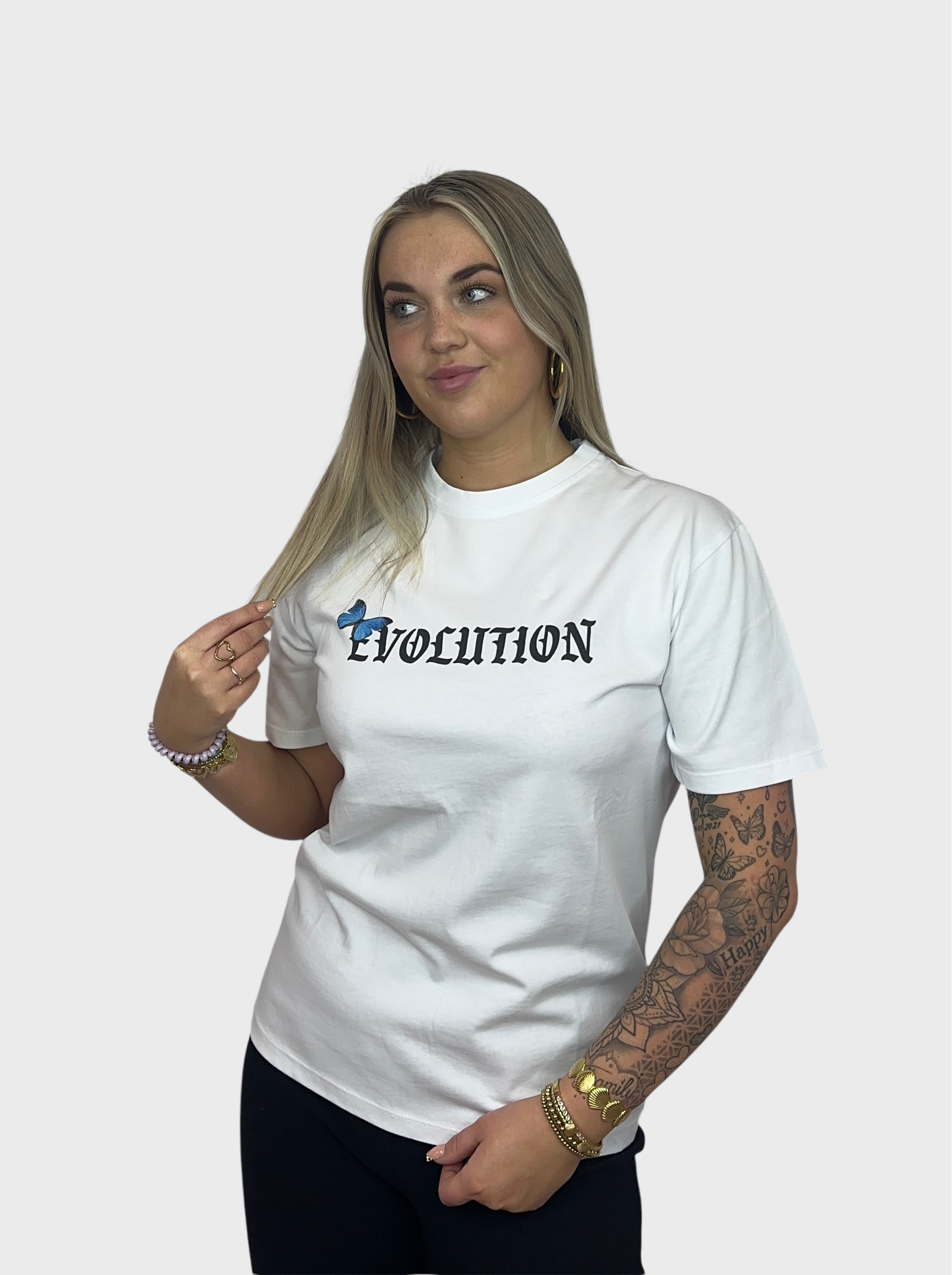Evolution Butterfly T-Shirt - Wit