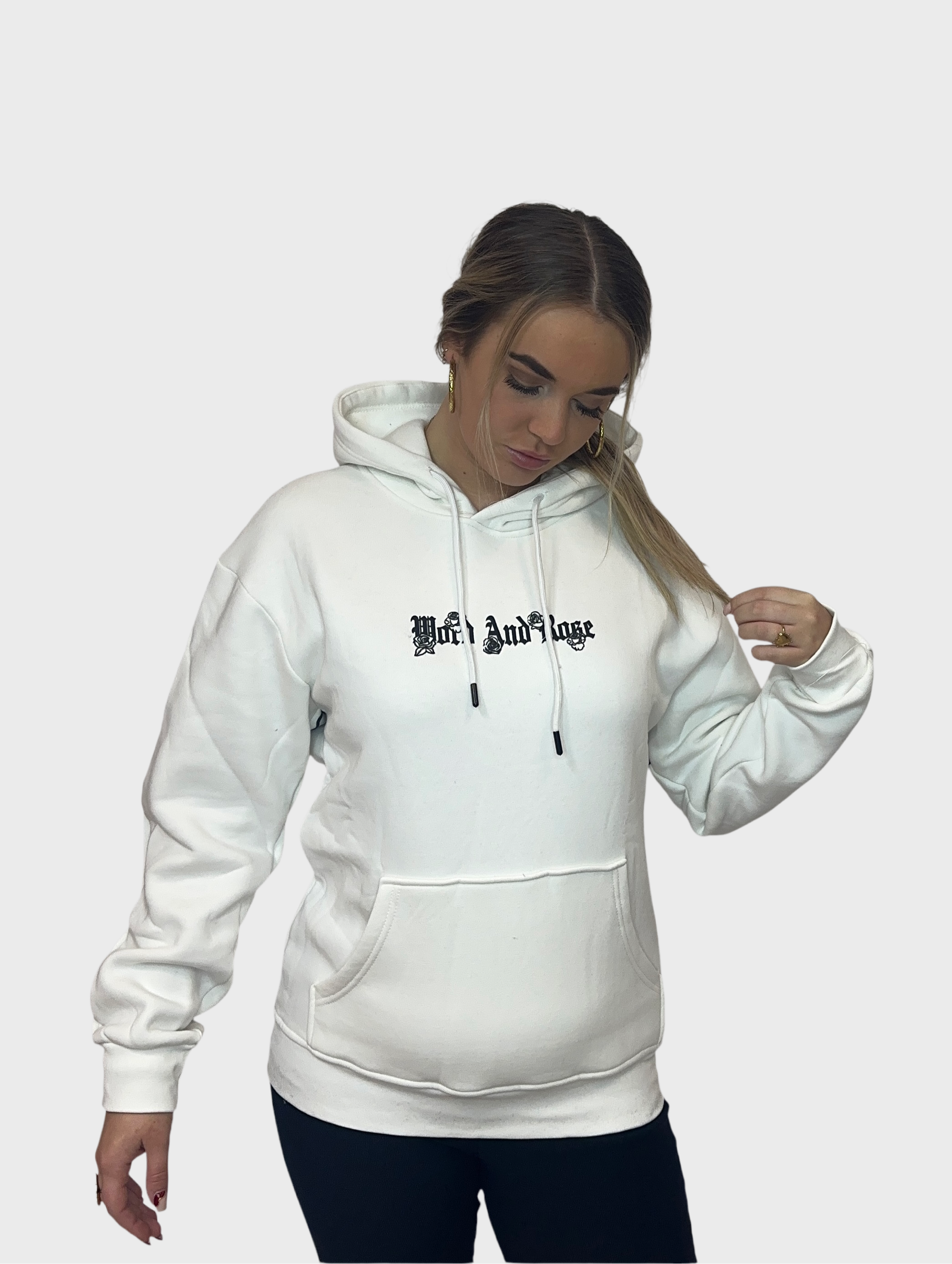 World and Rose Hoodie - Wit
