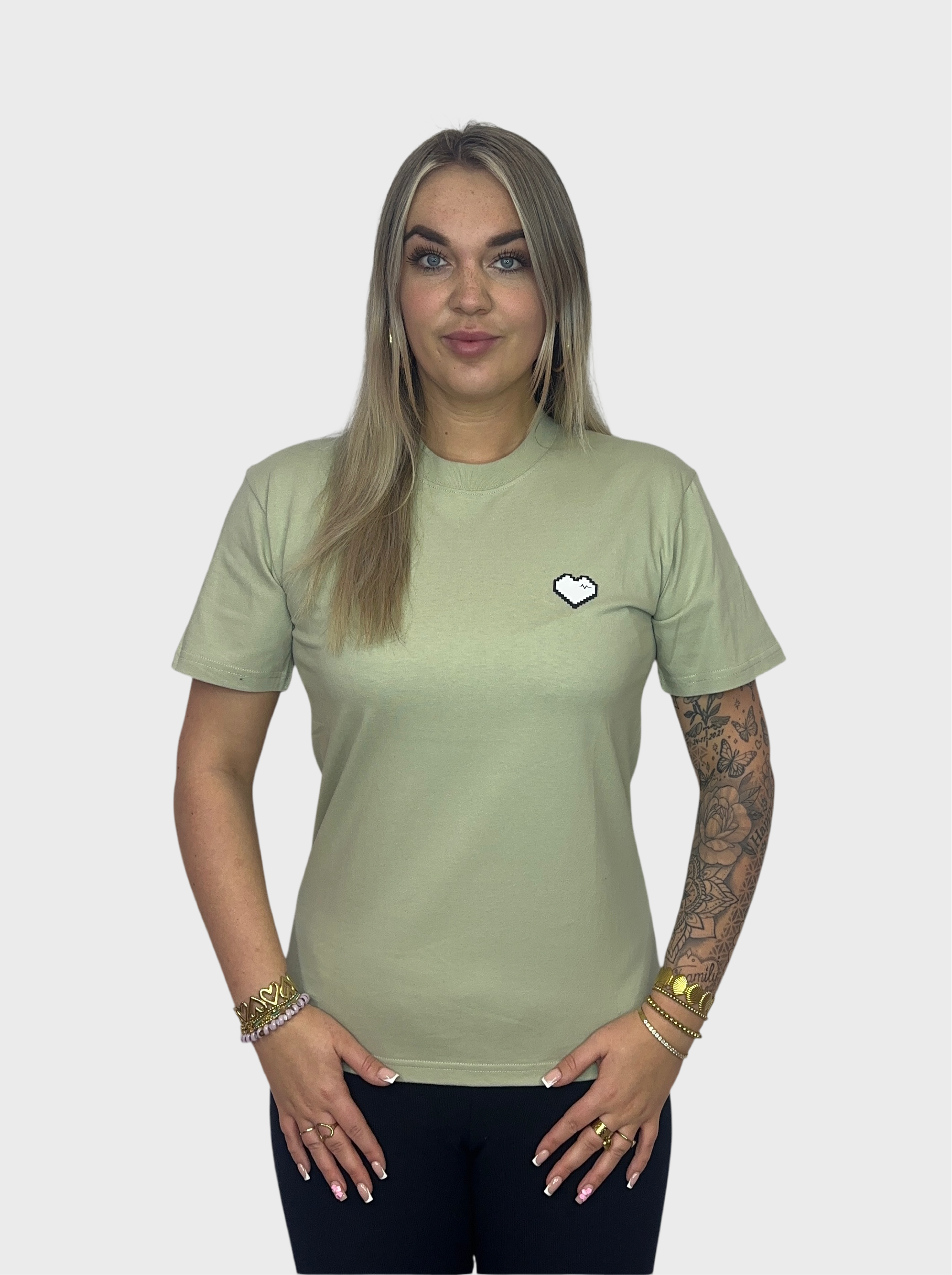 Heartbeat T-Shirt - Olijf Groen