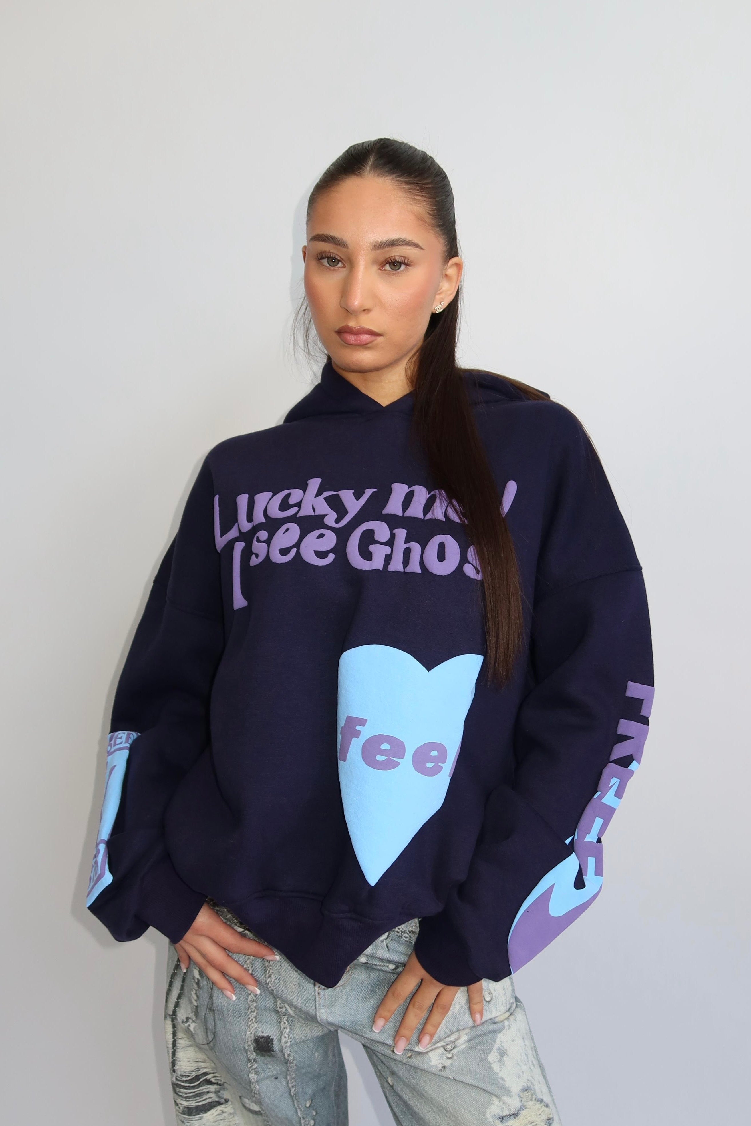 Lucky Me Hoodie - Navy met Blauw