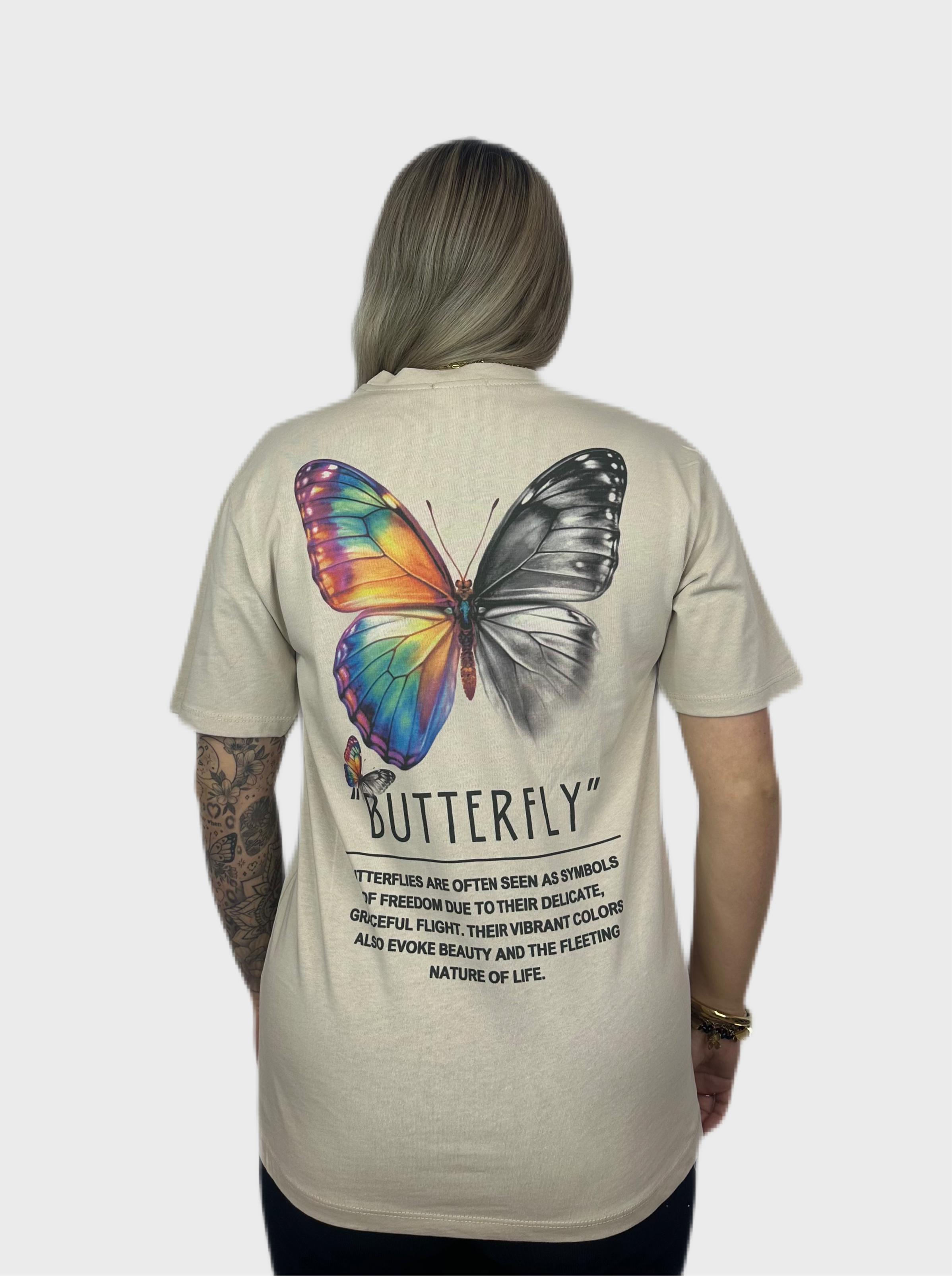 Regenboog Butterfly Shirt - Beige