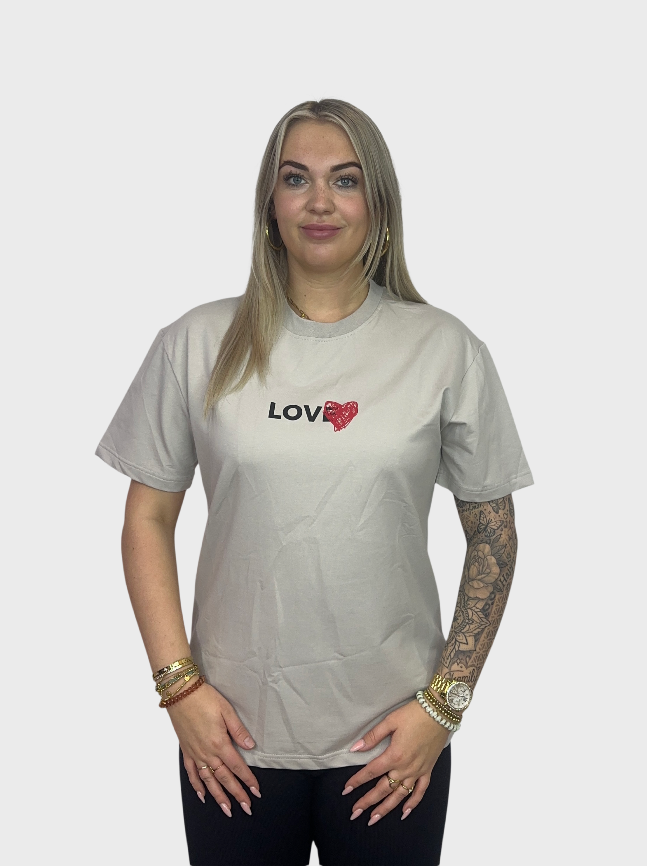 Love You T-Shirt - Grijs