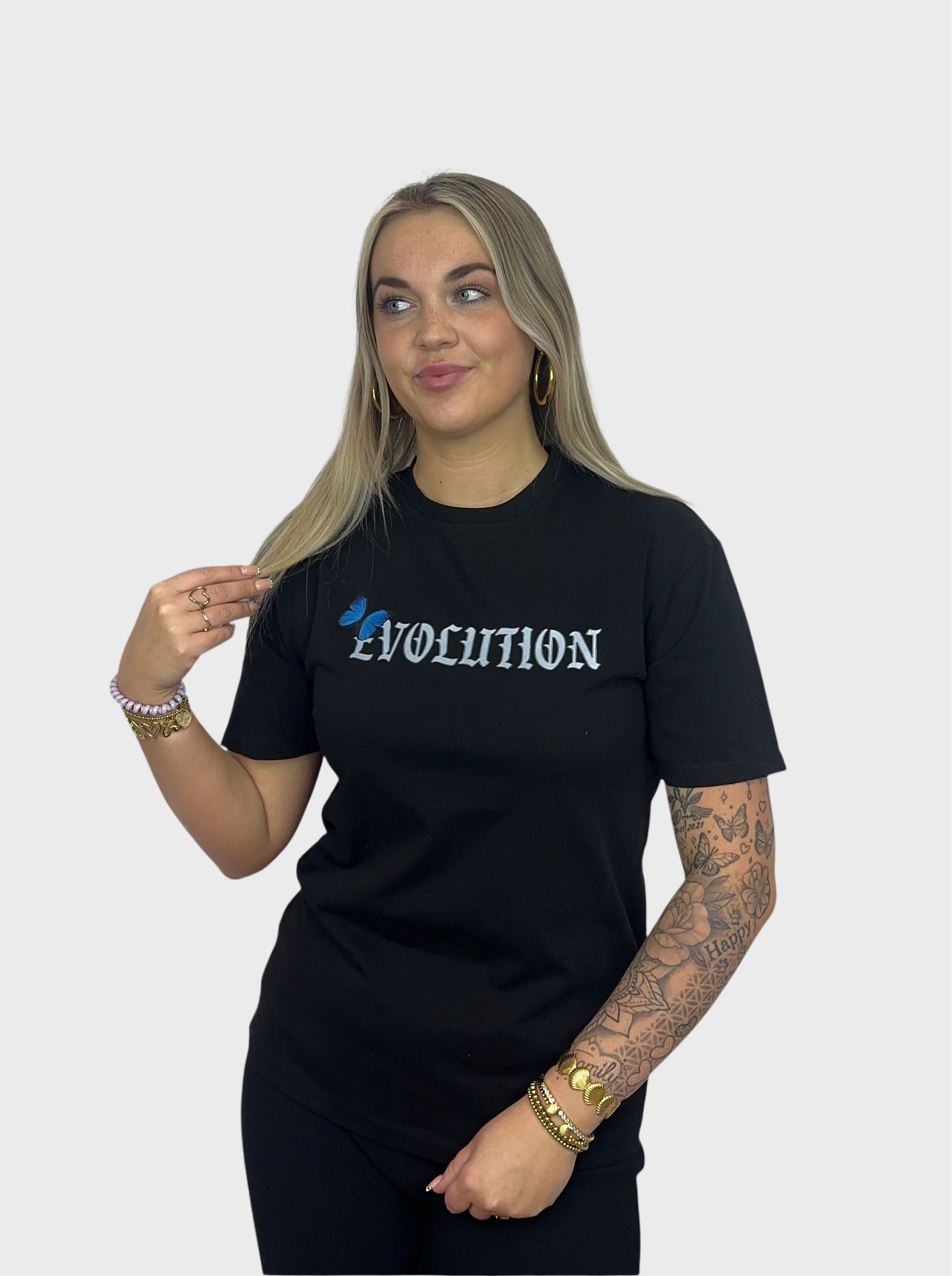 Evolution Butterfly T-Shirt - Zwart