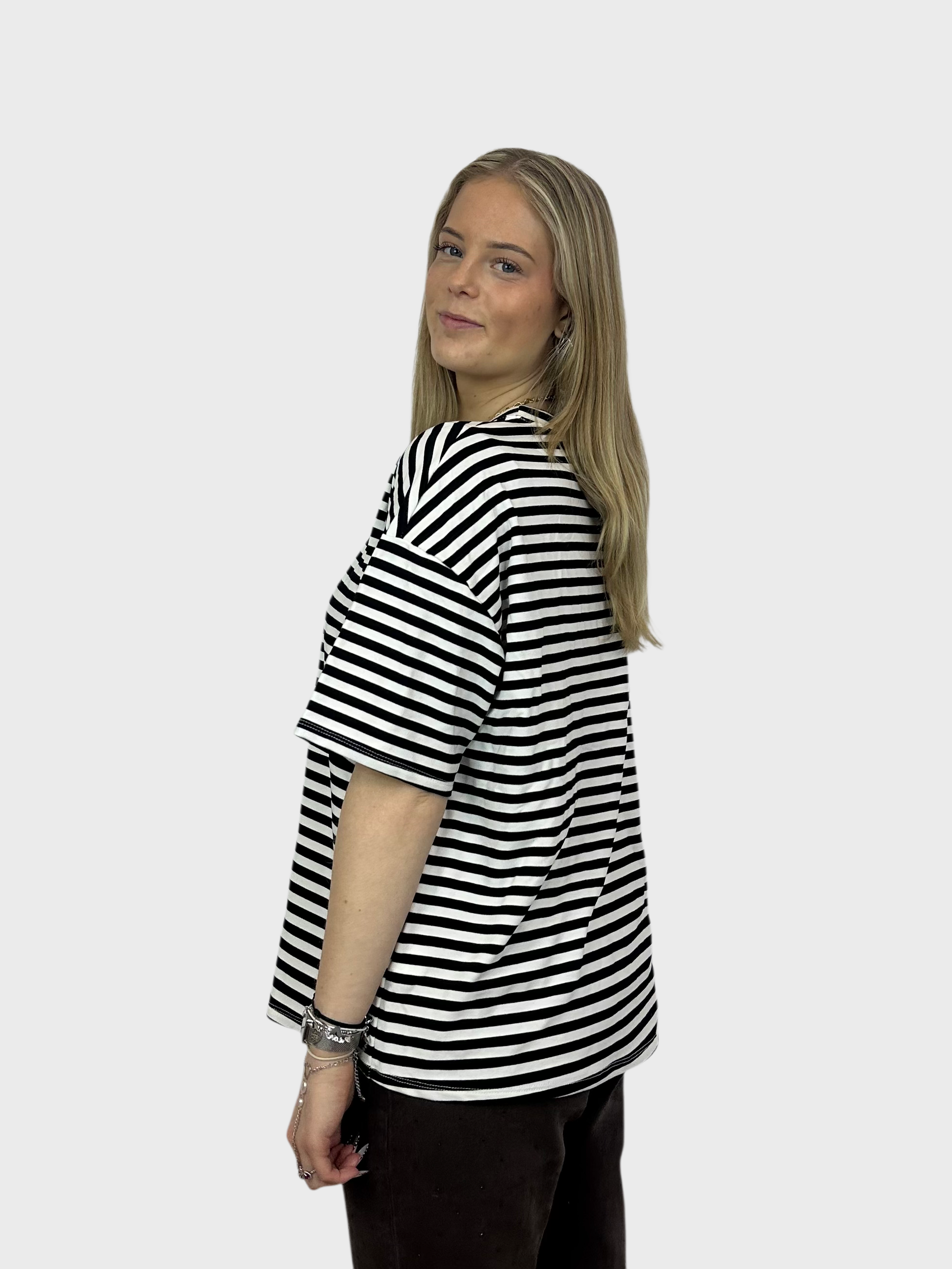 Gestreepte T-Shirt - Zwart met Wit