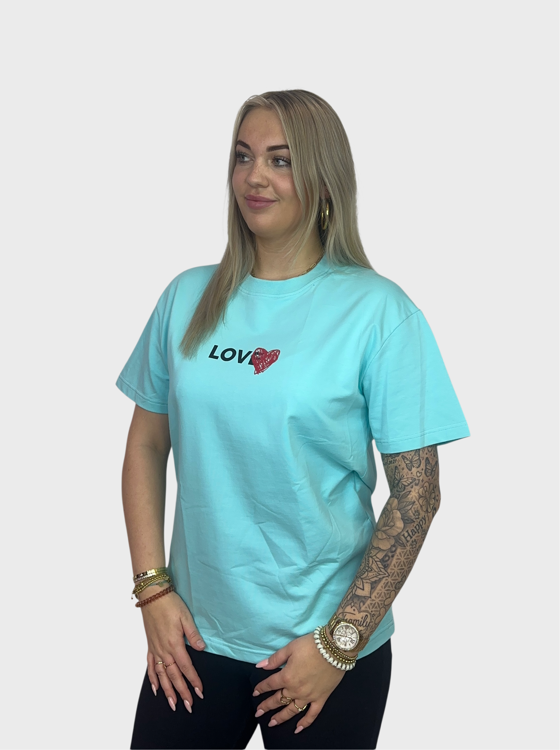 Love You T-Shirt - Blauw