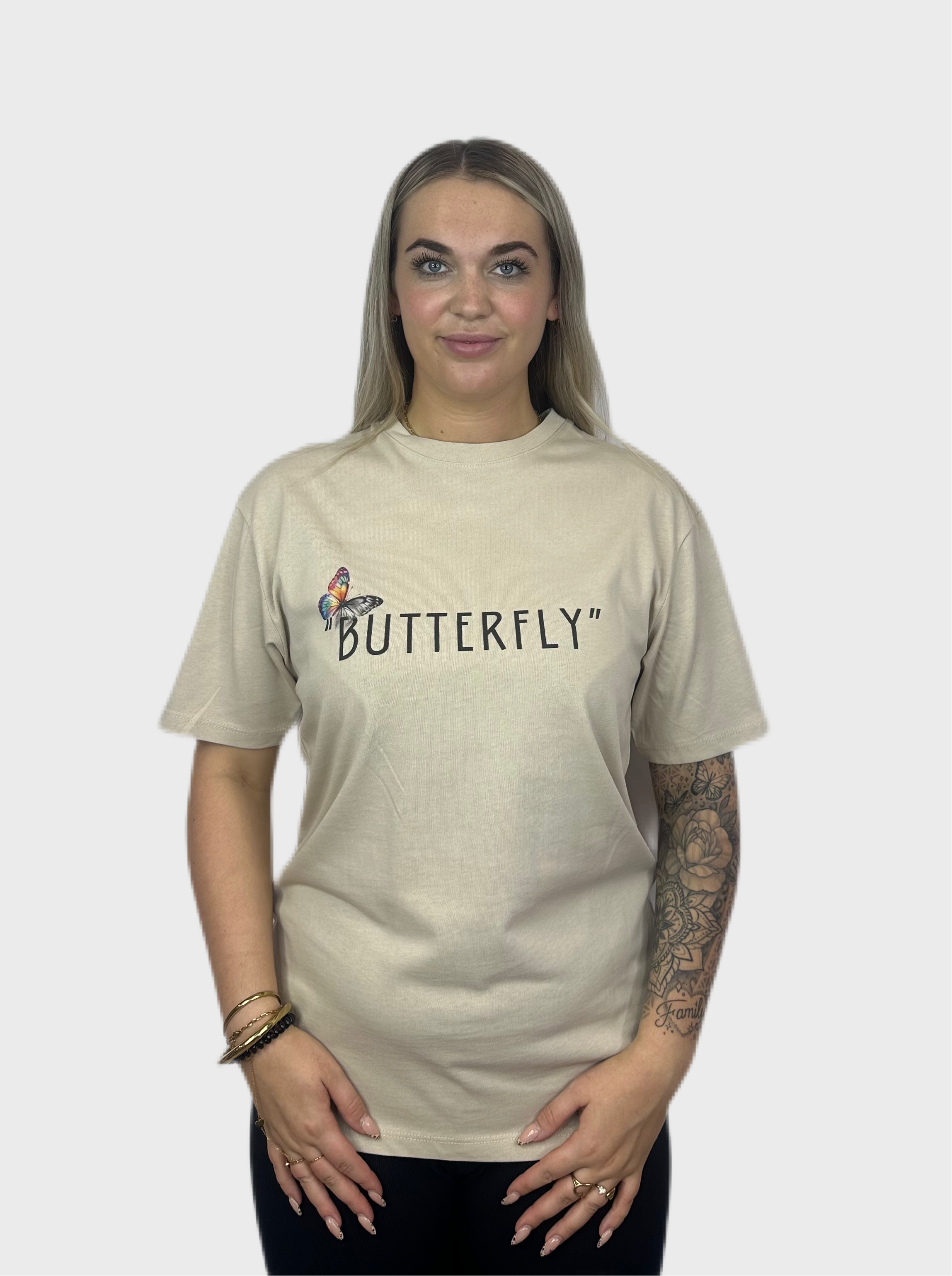 Regenboog Butterfly Shirt - Beige