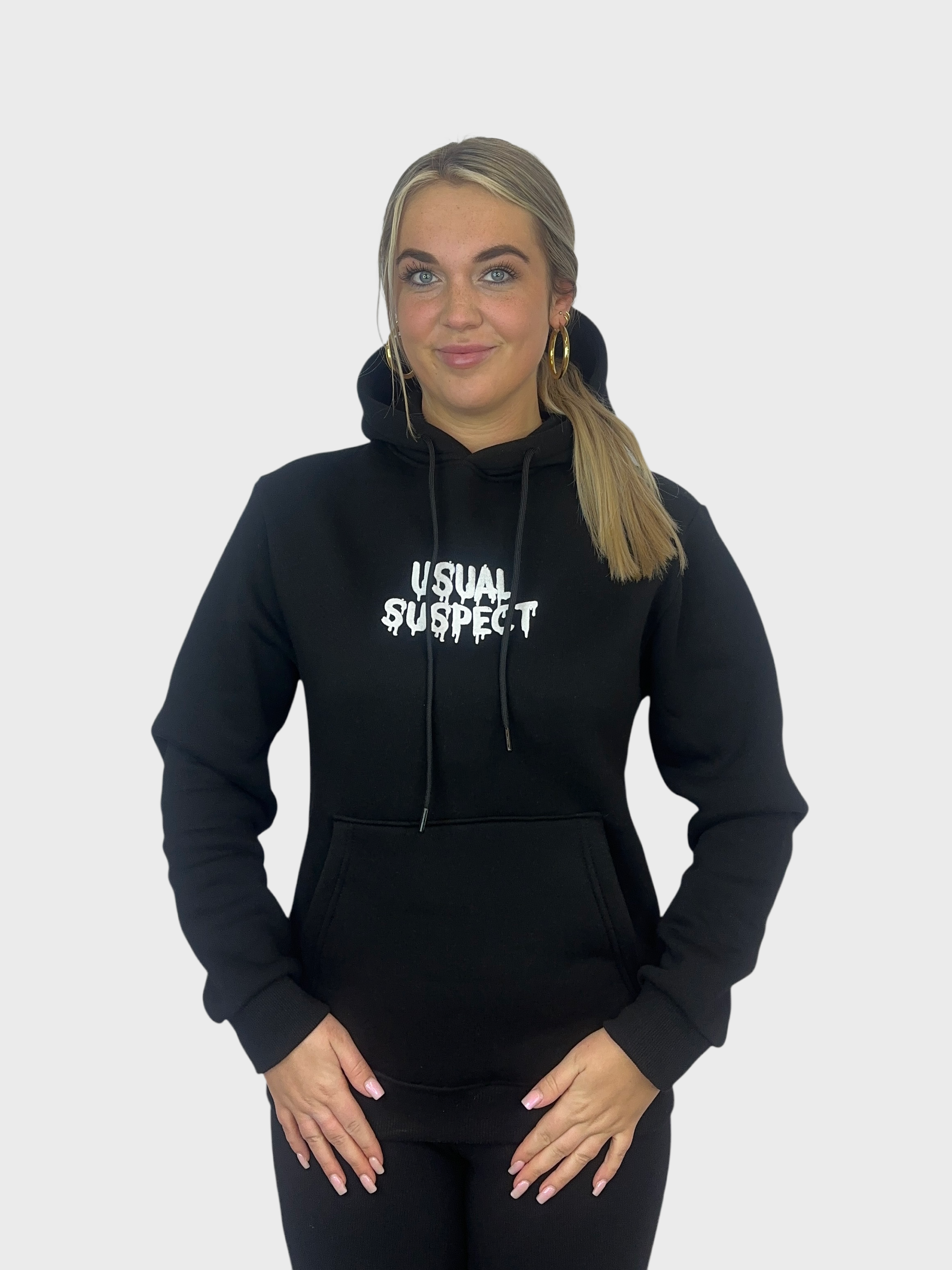 Usual Suspect Hoodie - Zwart met Roze