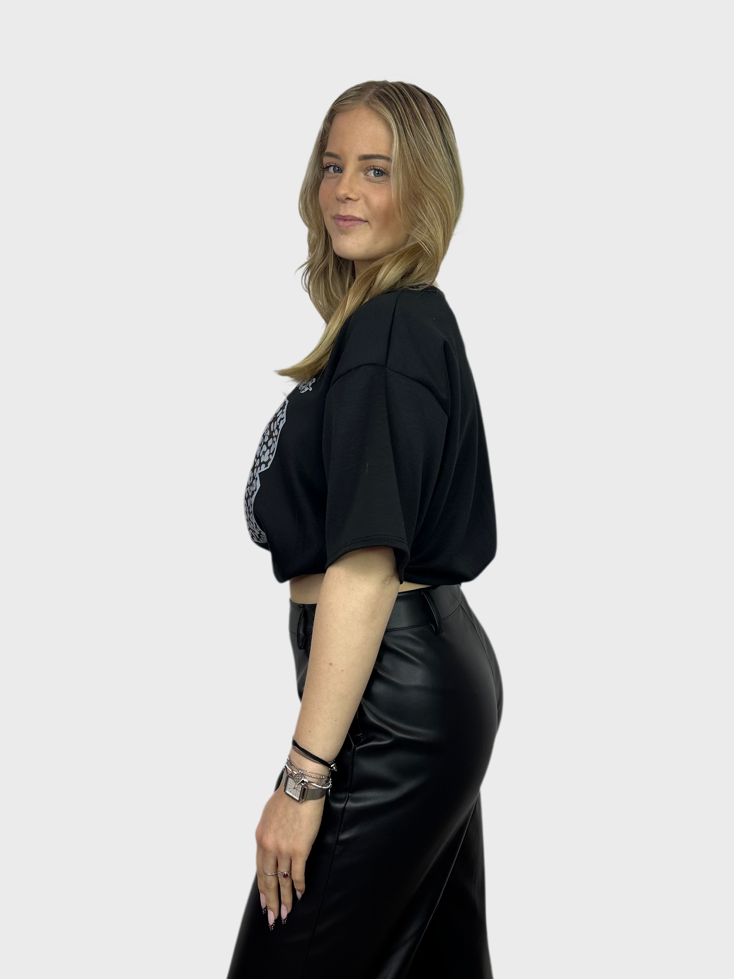 LA Leopard Top - Zwart