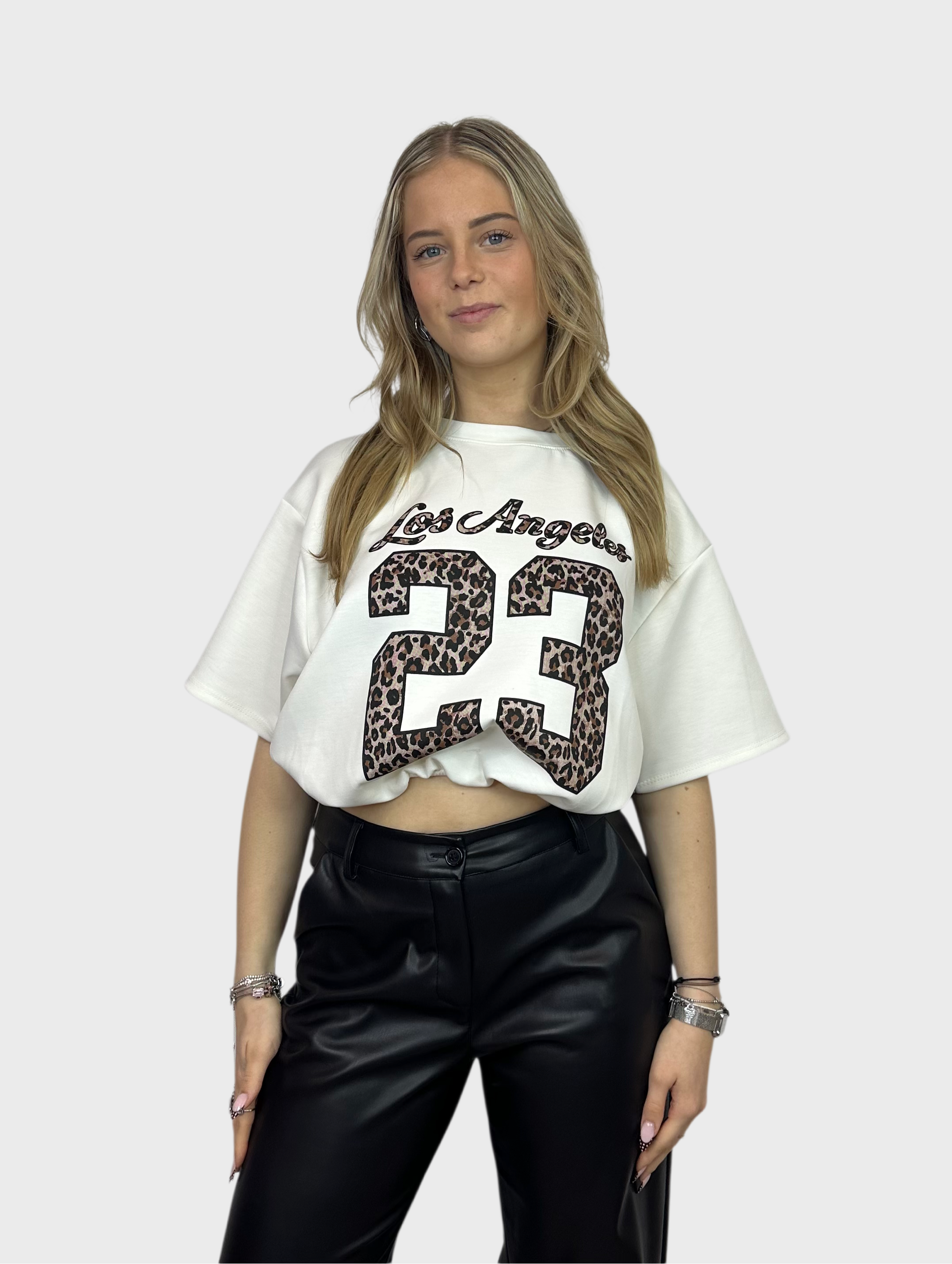 LA Leopard Top - Wit