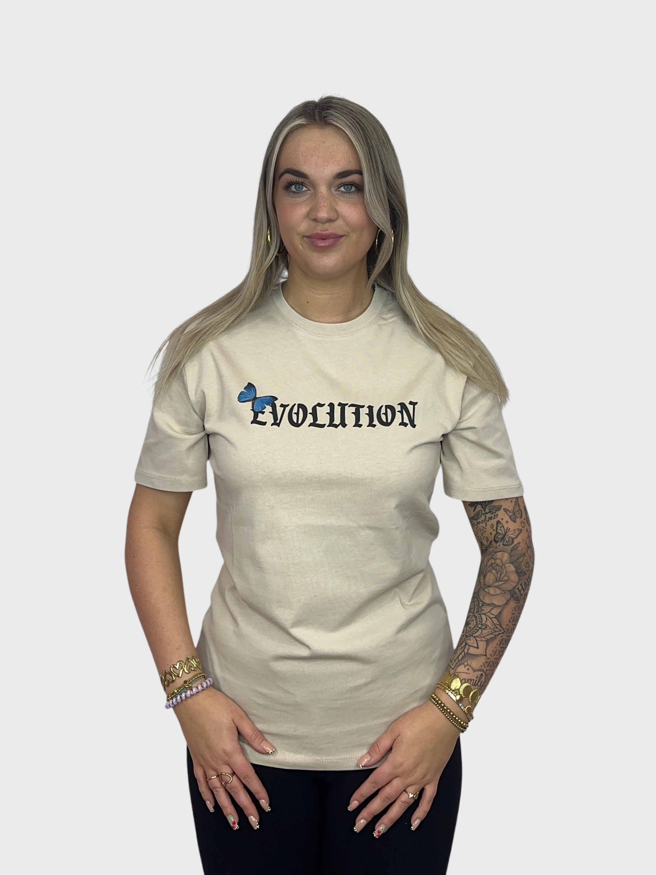 Evolution Butterfly T-Shirt - Beige