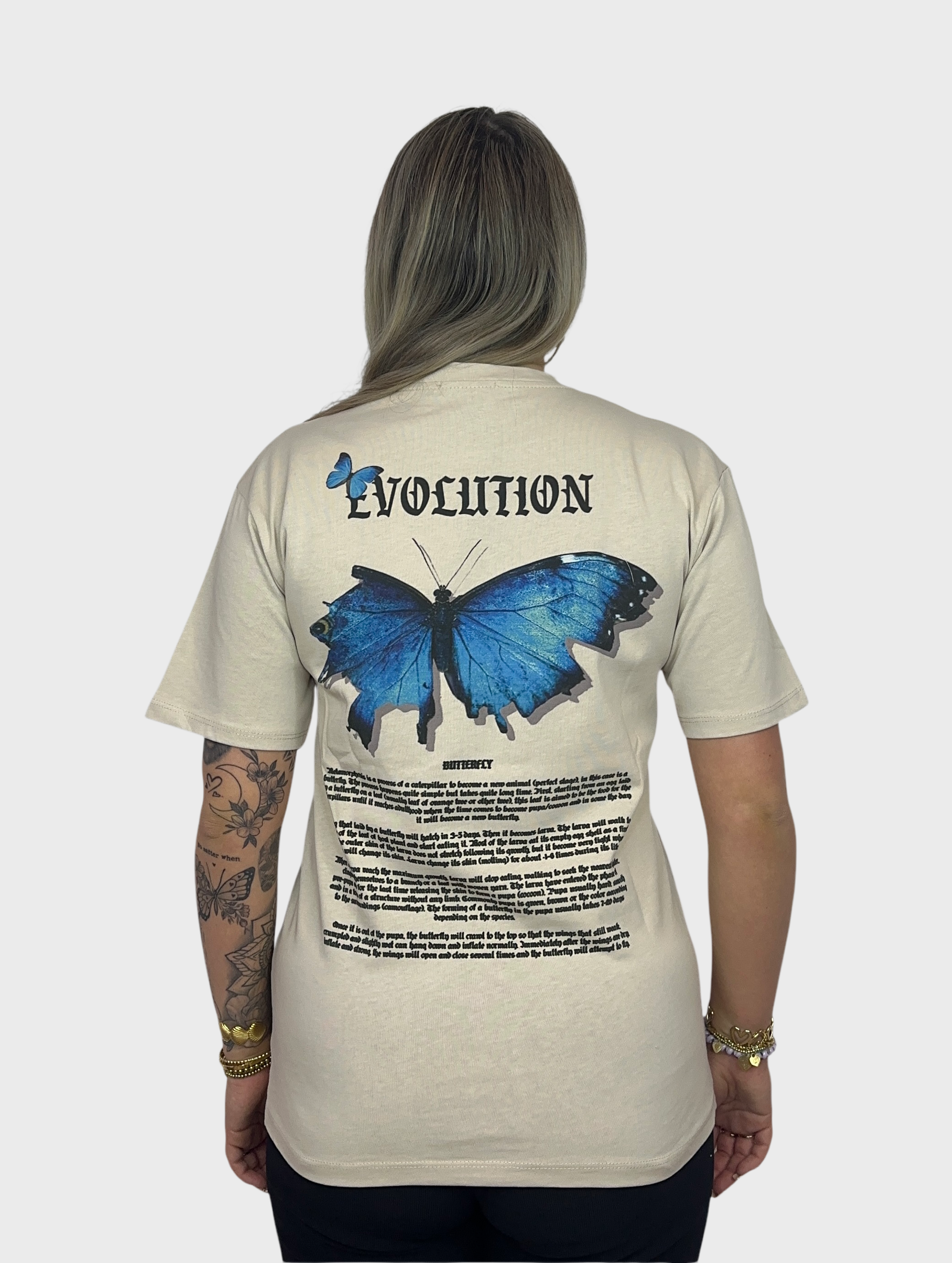 Evolution Butterfly T-Shirt - Beige