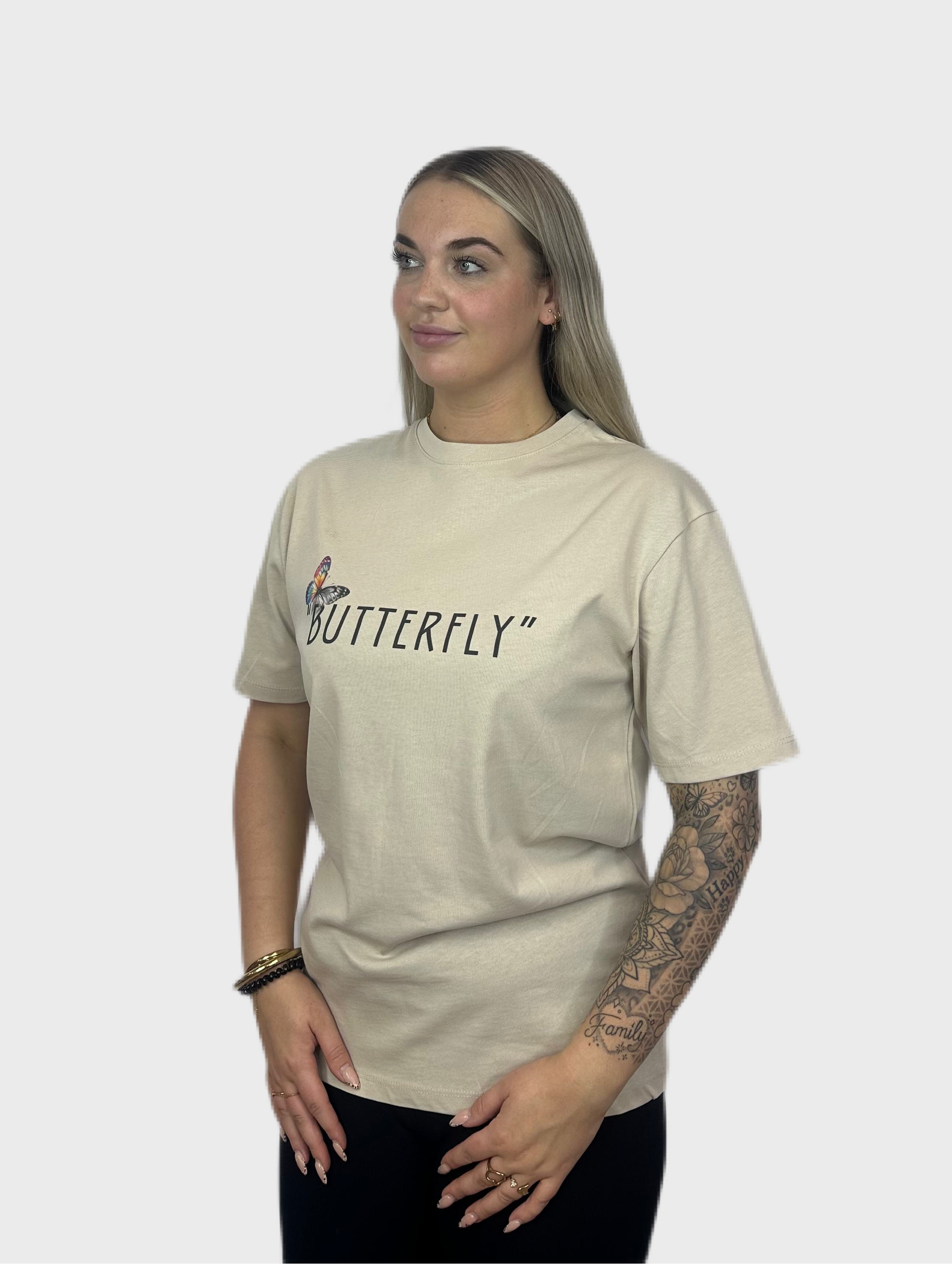 Regenboog Butterfly Shirt - Beige