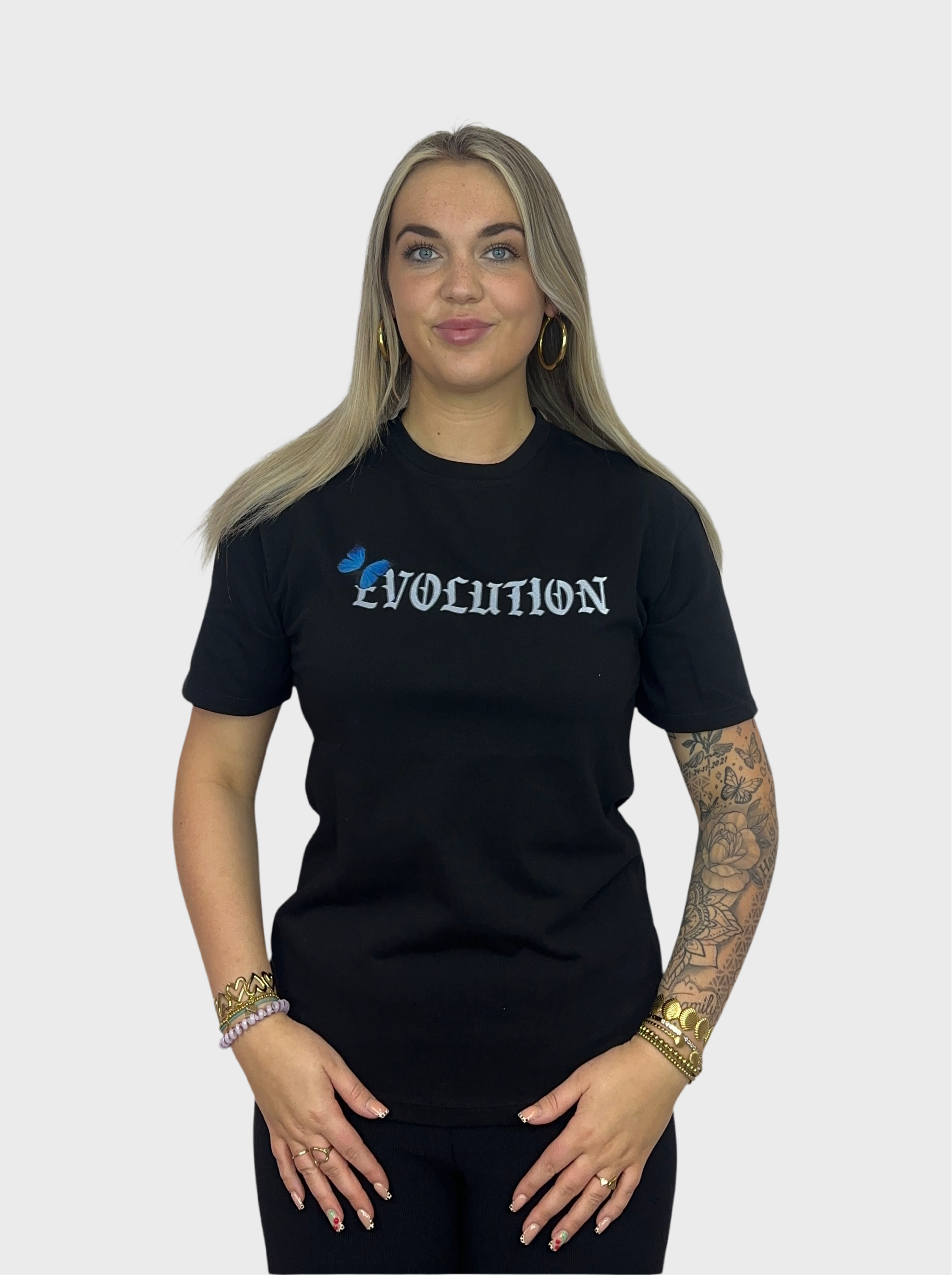 Evolution Butterfly T-Shirt - Zwart