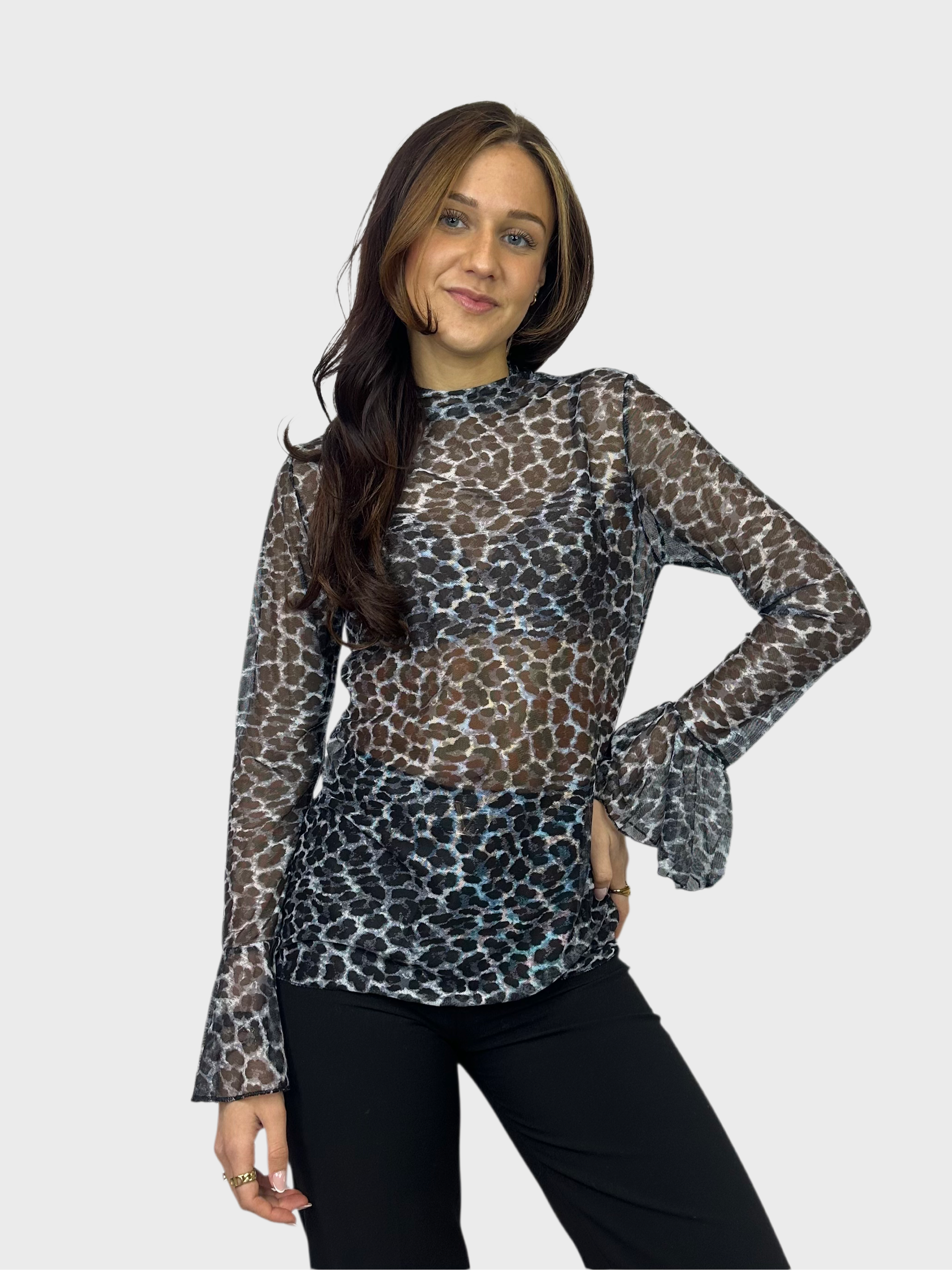 Stefanie Top - Leopard Grijs