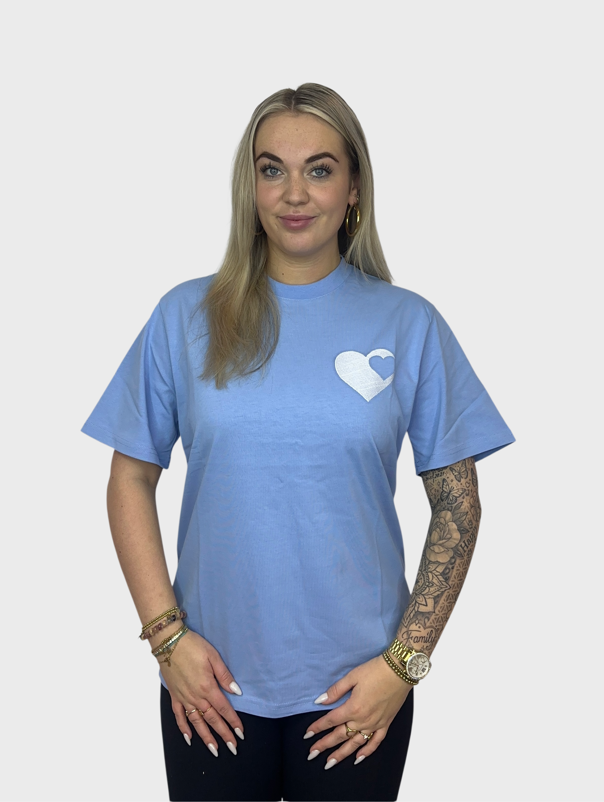 Clasica Heart T-Shirt - Baby Blauw