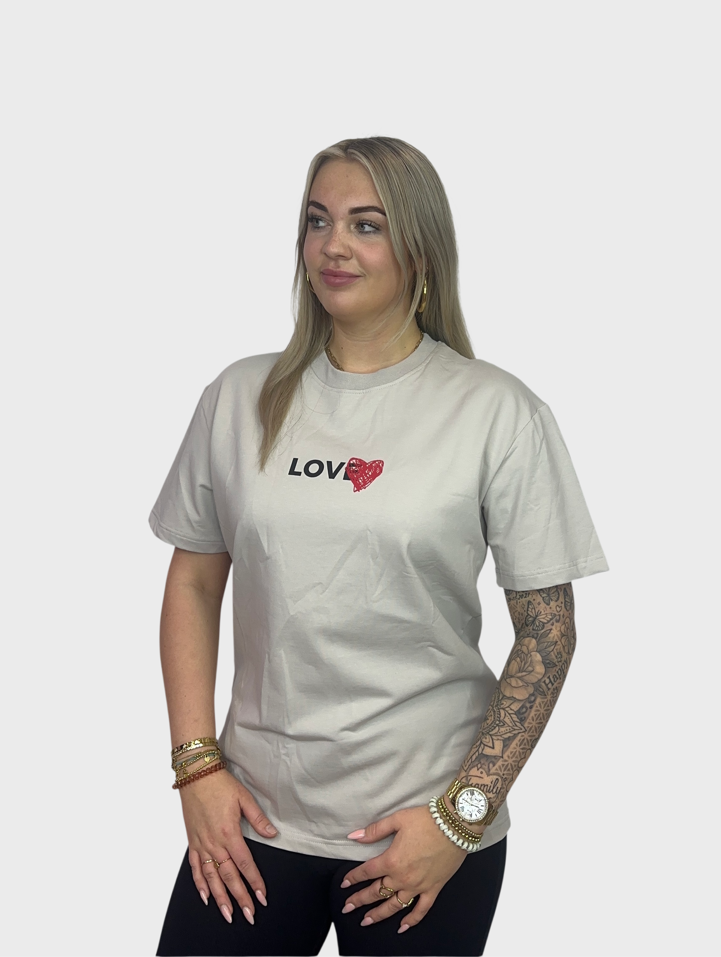 Love You T-Shirt - Grijs