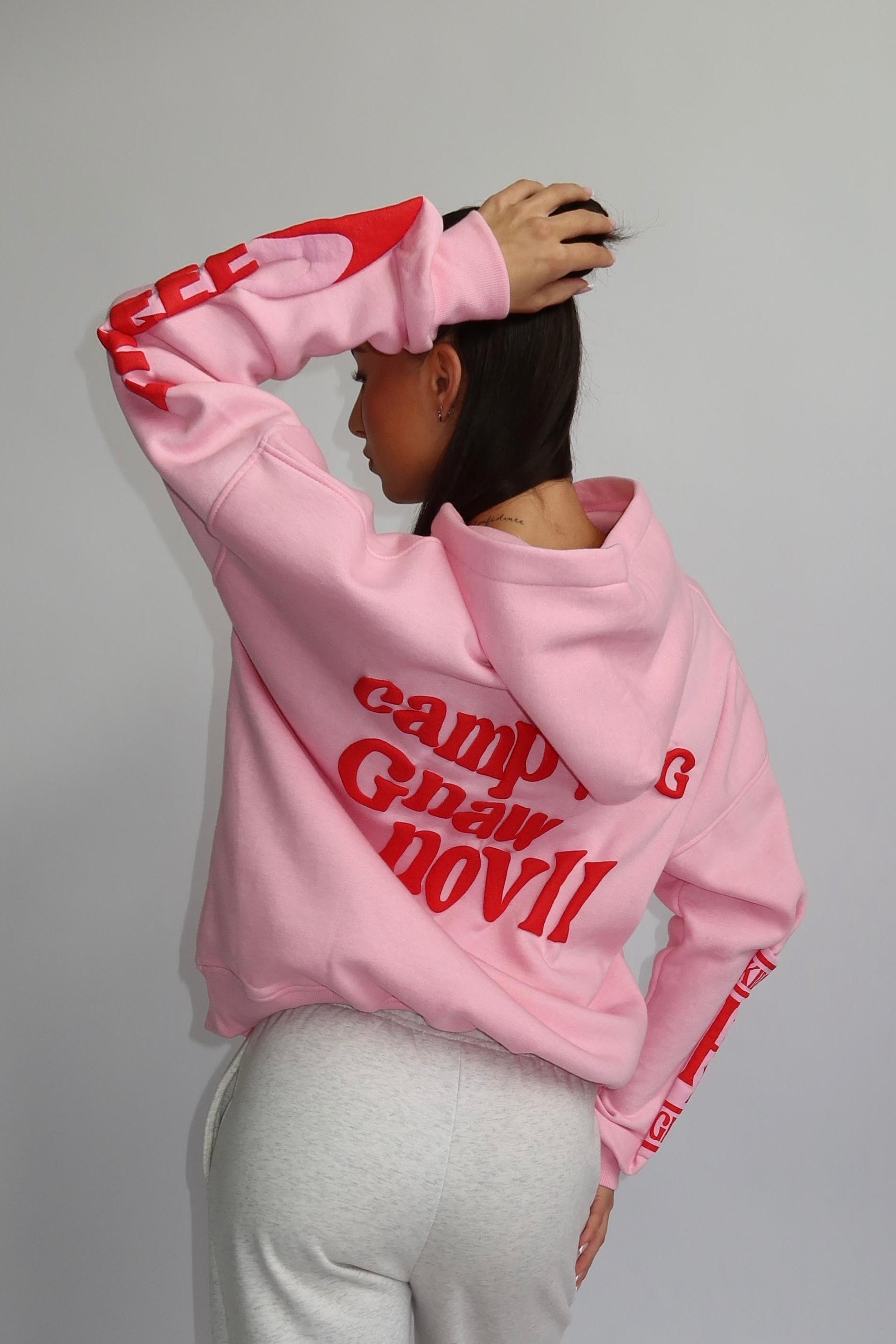 Lucky Me Hoodie - Roze met Rood