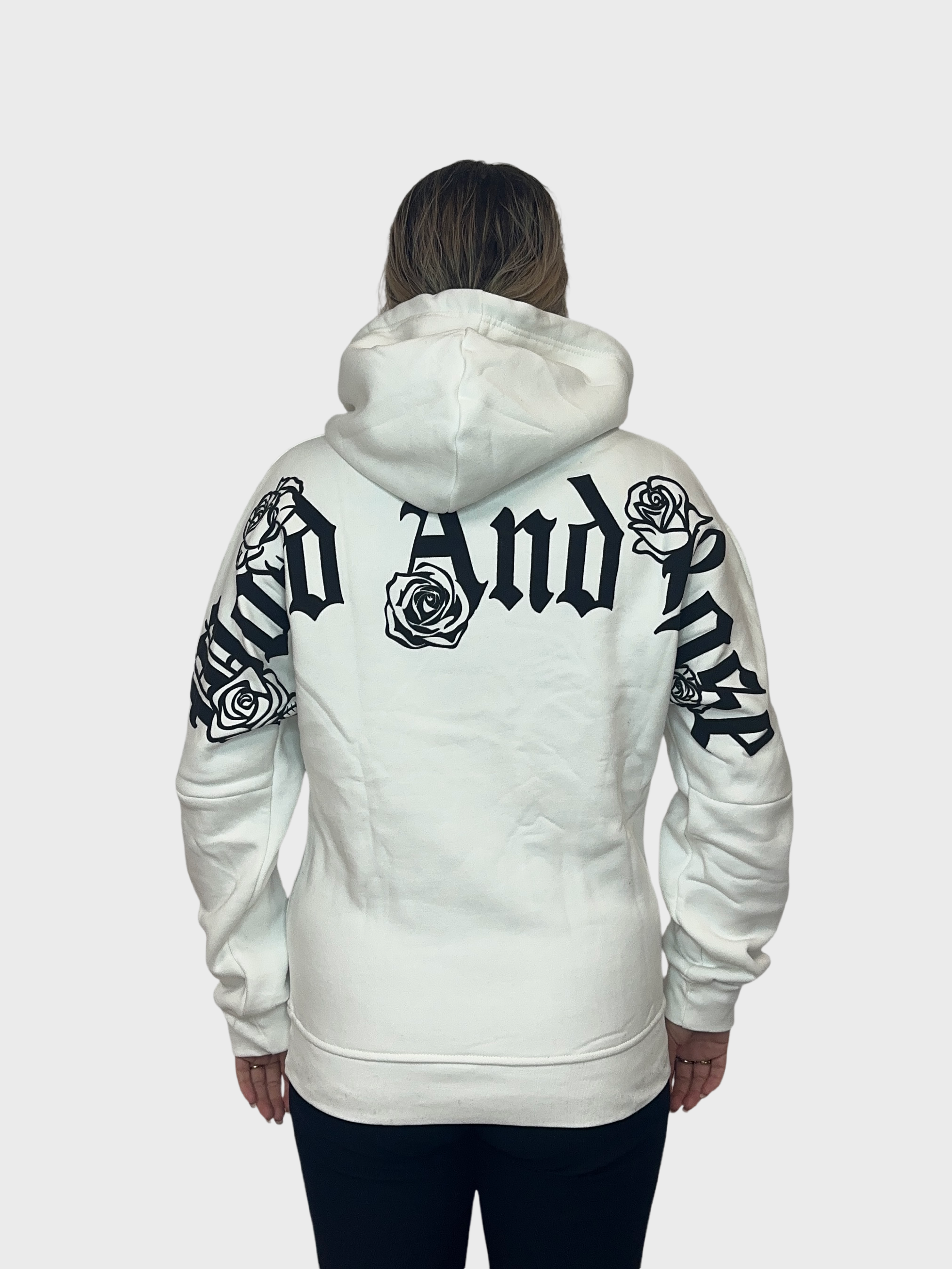 World and Rose Hoodie - Wit