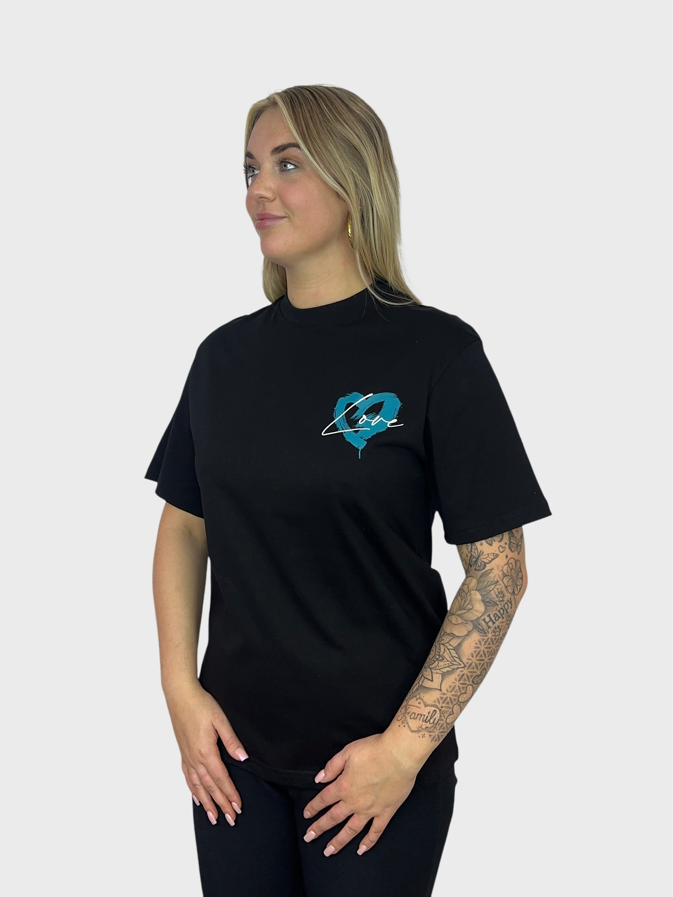 Love Hart T-Shirt - Zwart