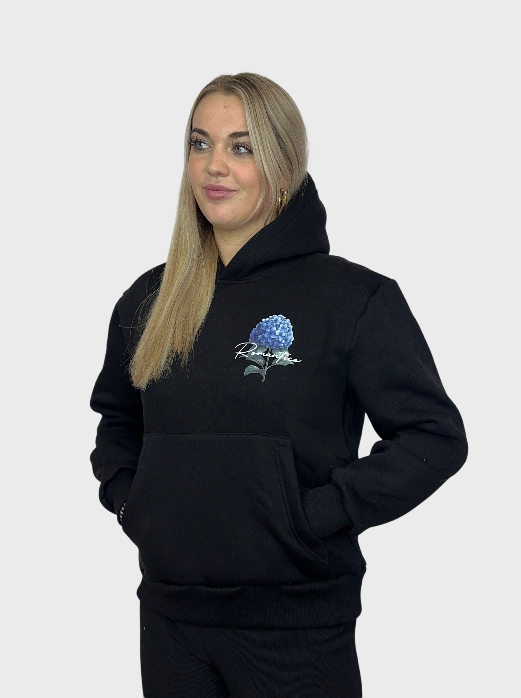 Romantica Flower Hoodie - Zwart