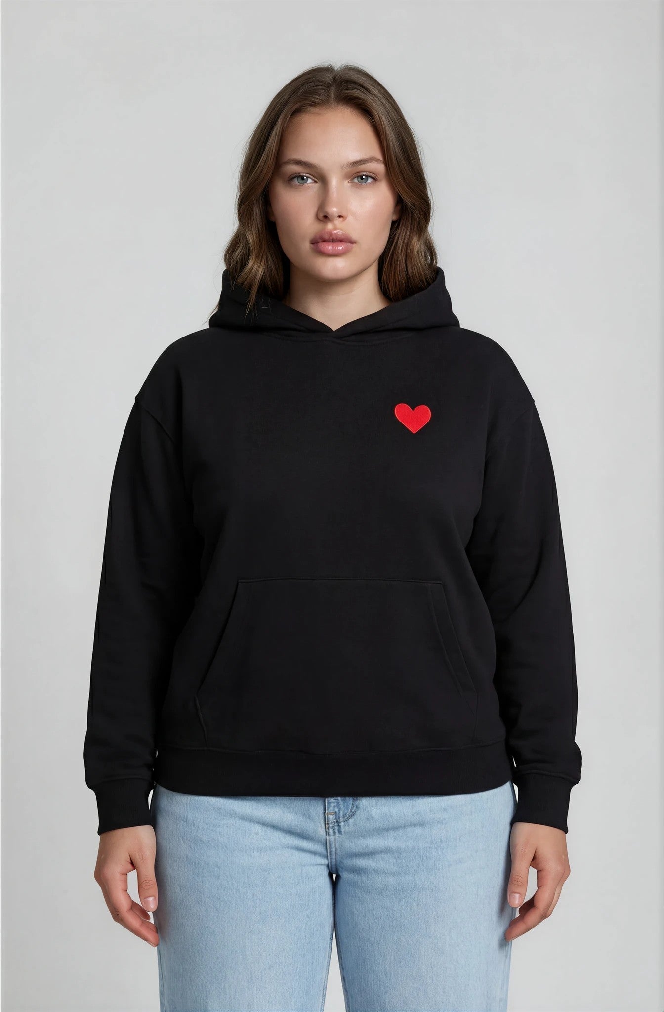 Valentine Hoodie - Zwart met Rood