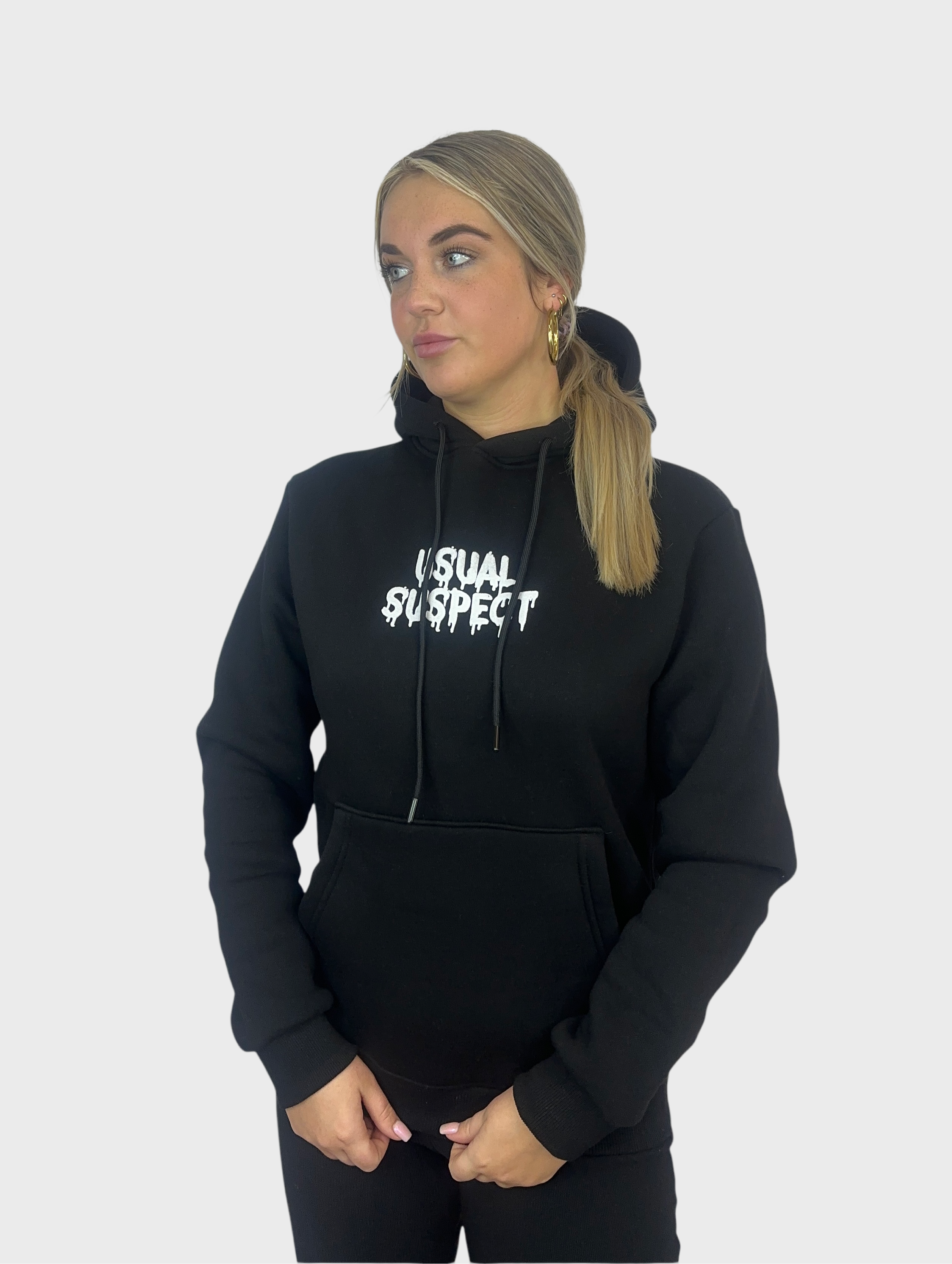 Usual Suspect Hoodie - Zwart met Roze