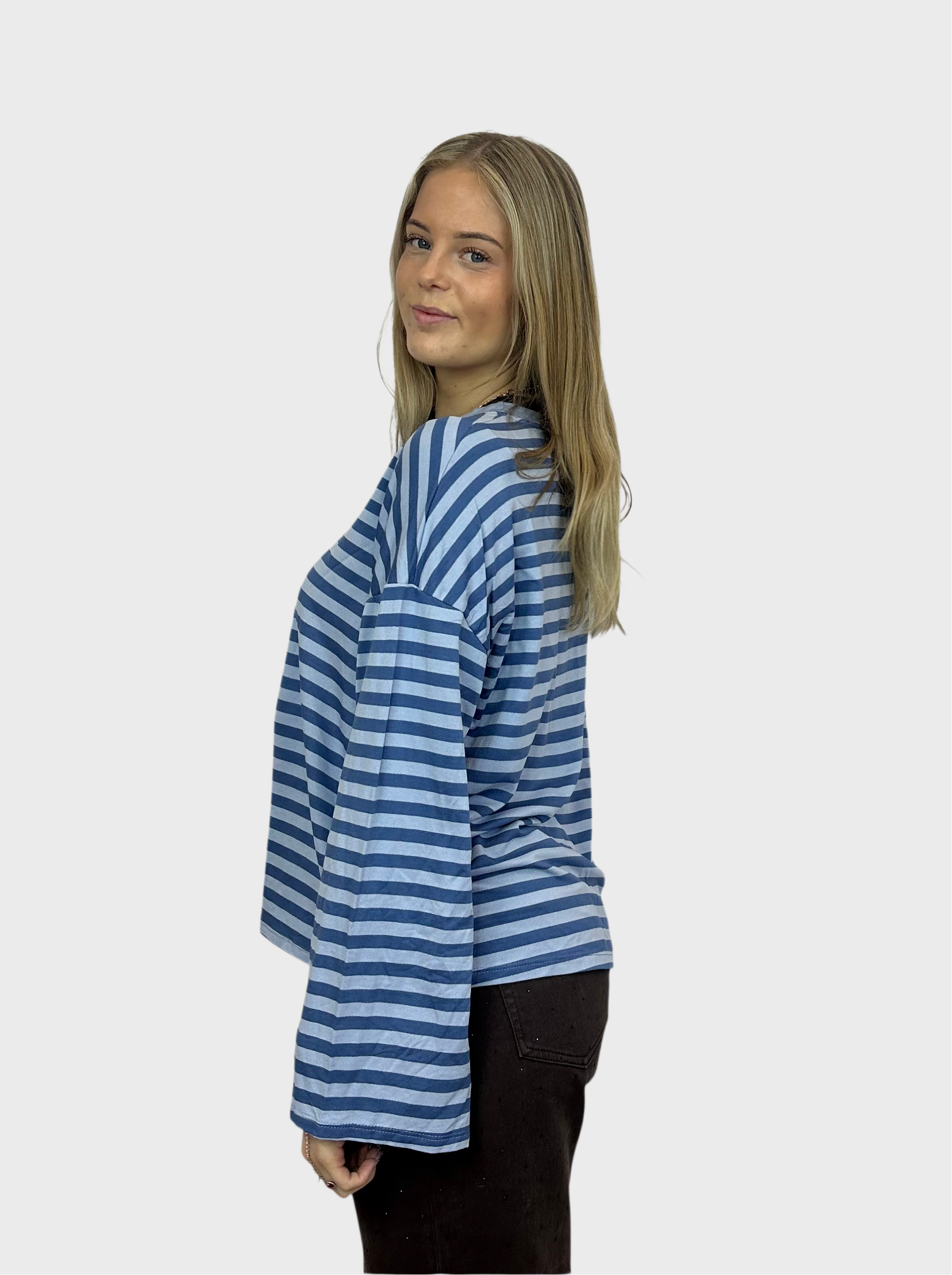 Gestreepte Longsleeve - Blauw