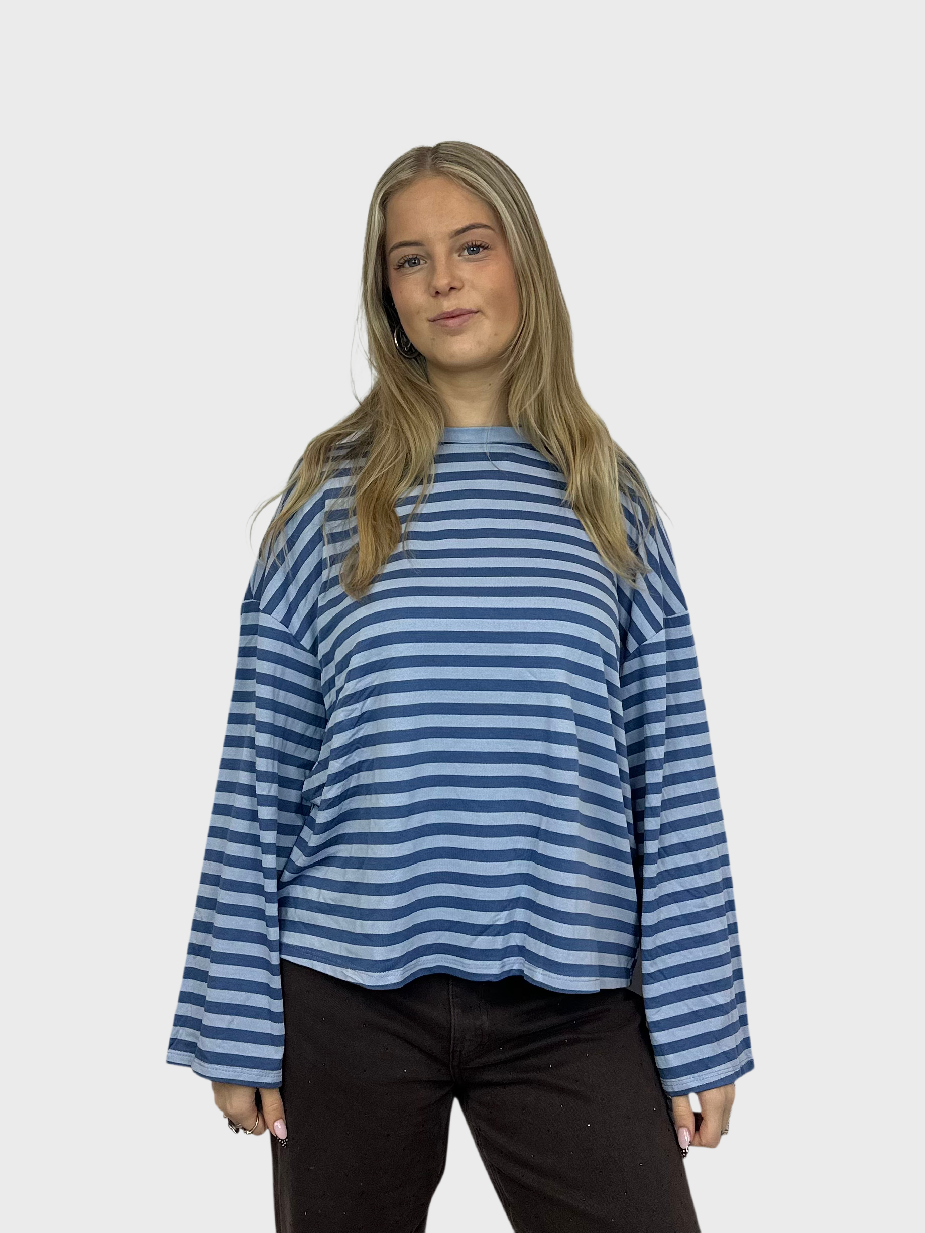 Gestreepte Longsleeve - Blauw