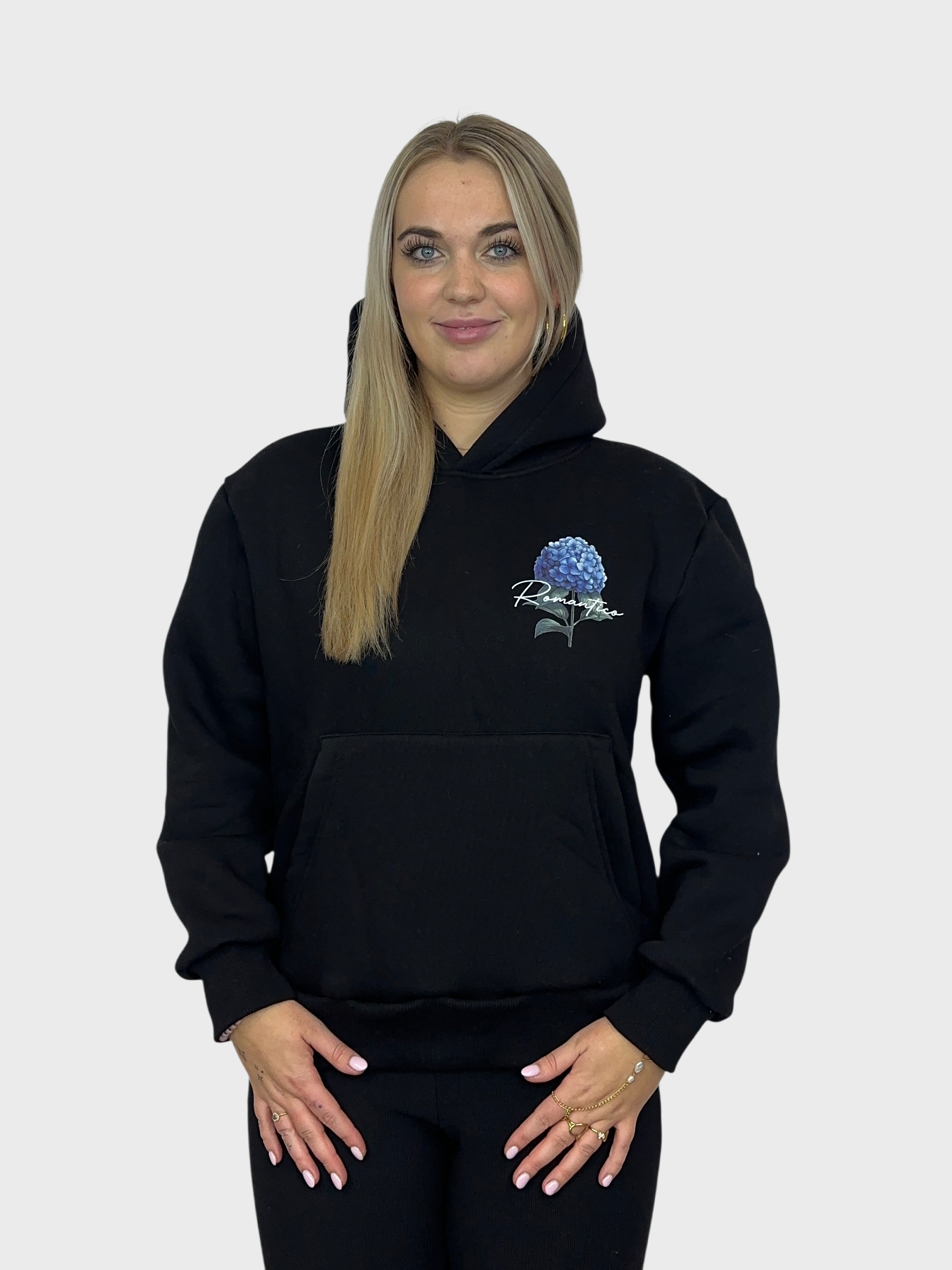 Romantica Flower Hoodie - Zwart