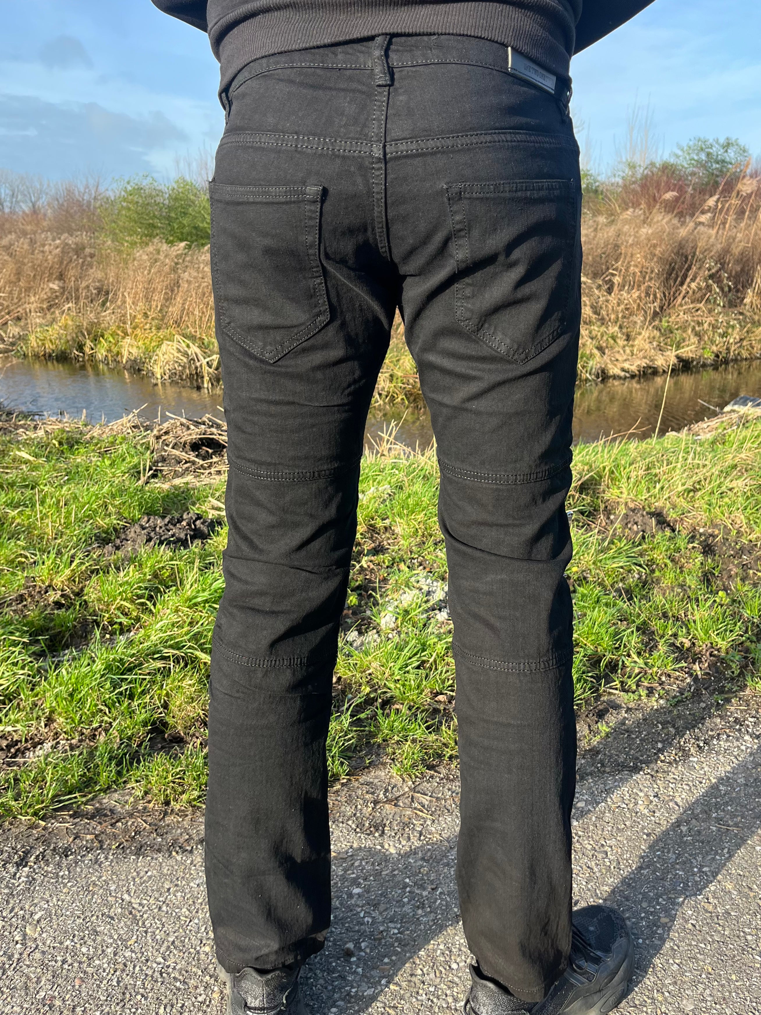 Double Row Jean - Zwart - Flexxfashion Flexxfashion Double Row Jean - Zwart