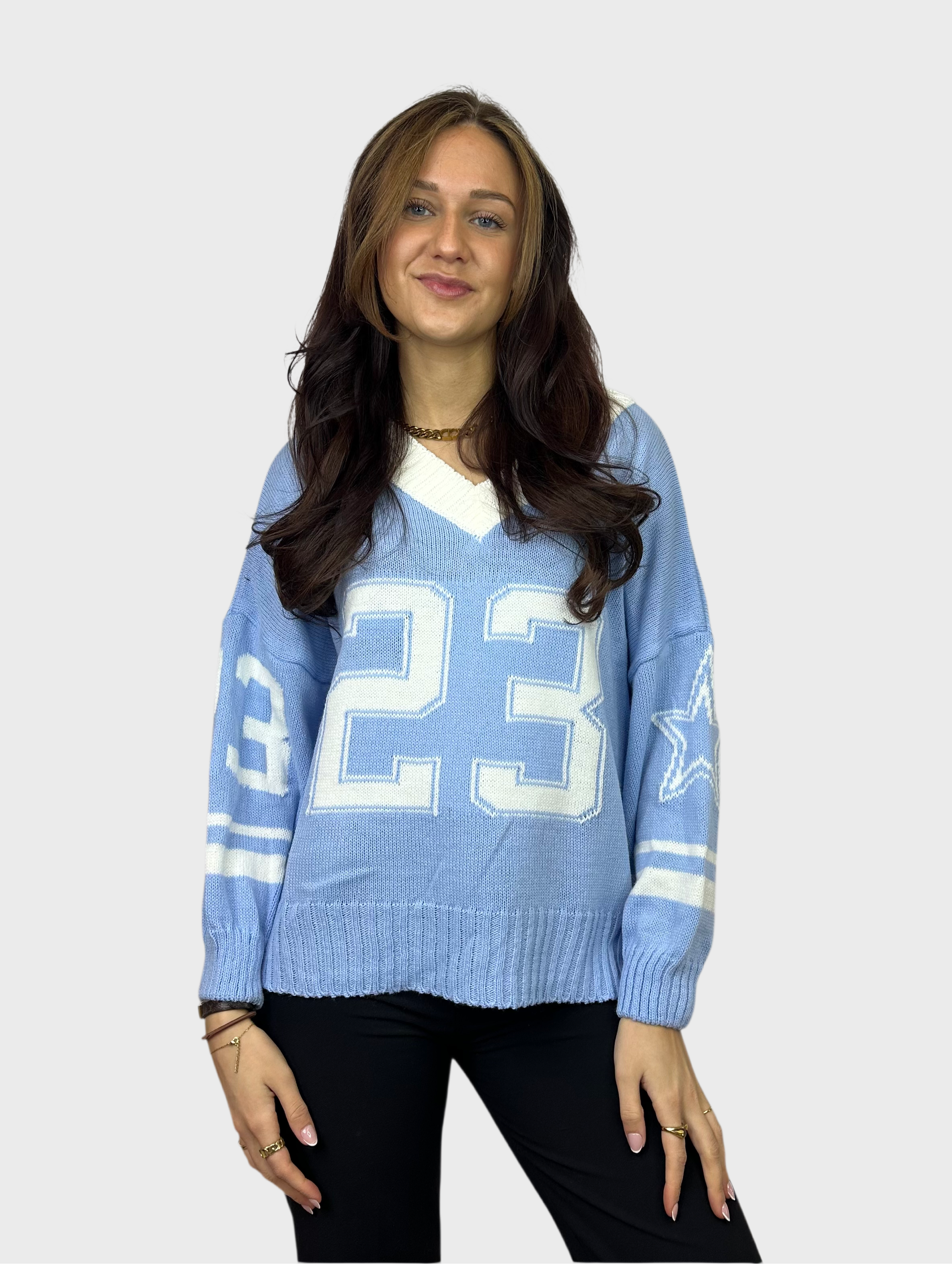 Stars 23 Sweater - Baby Blauw
