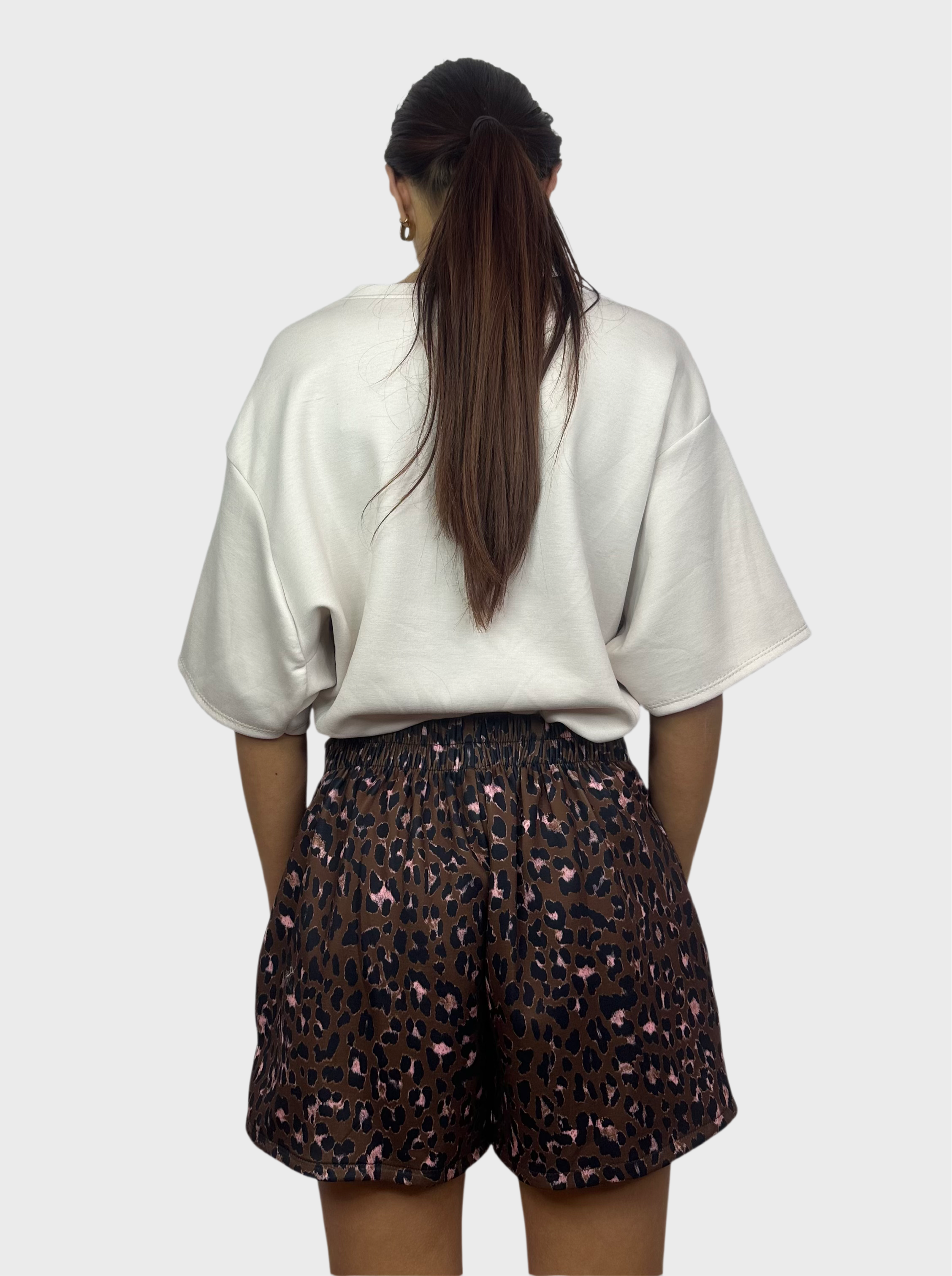 Leopard Short - Bruin met Roze