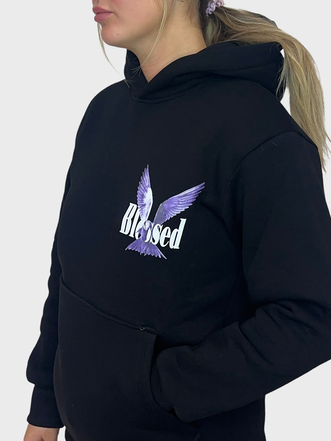 Blessed Hoodie - Zwart met Lila