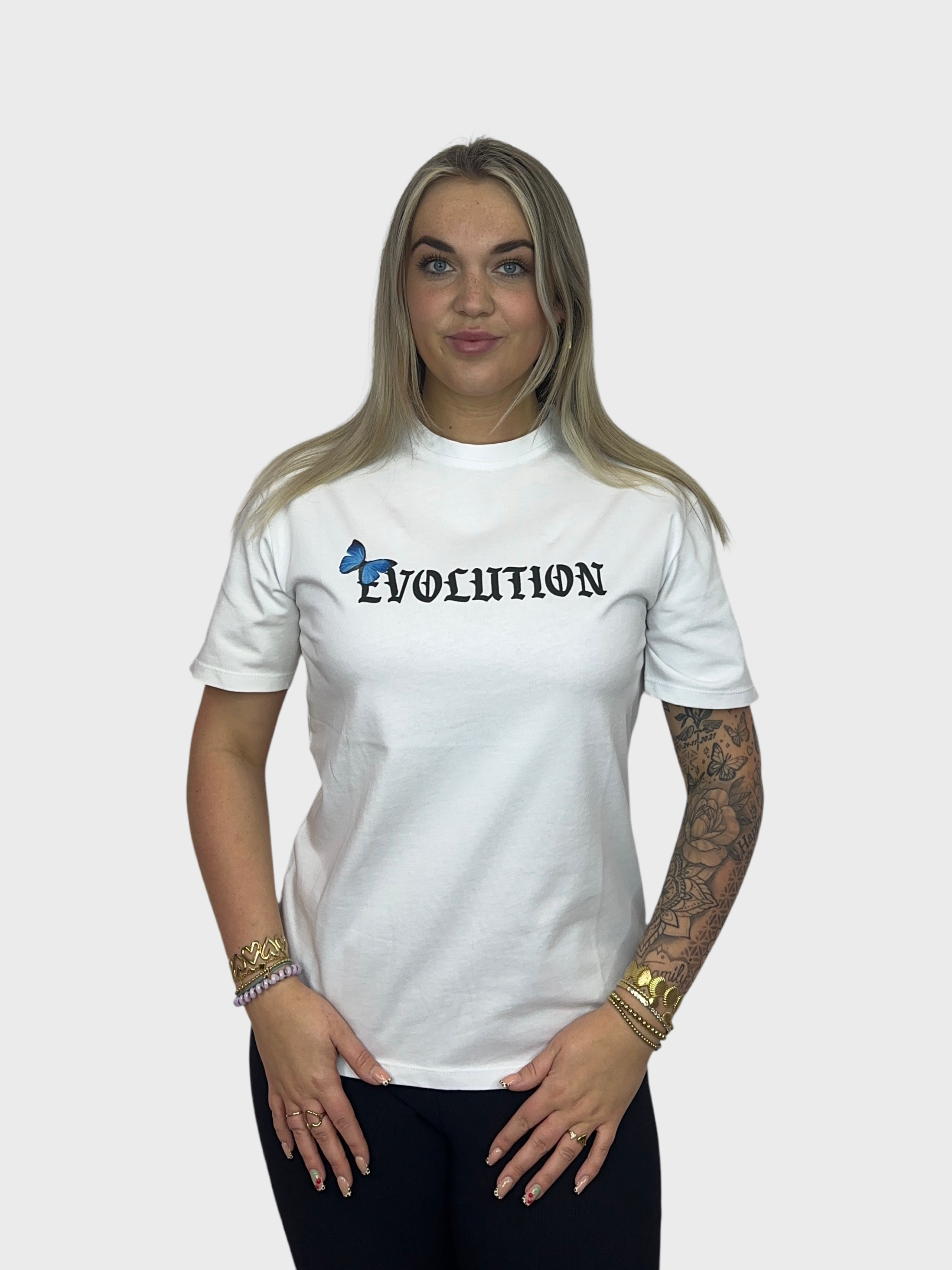 Evolution Butterfly T-Shirt - Wit