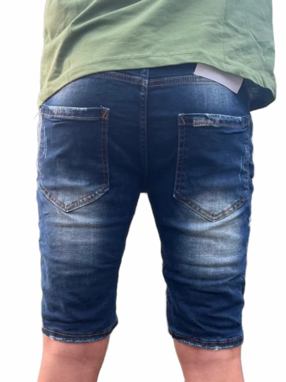 Skull Short Jean - Donker Blauw