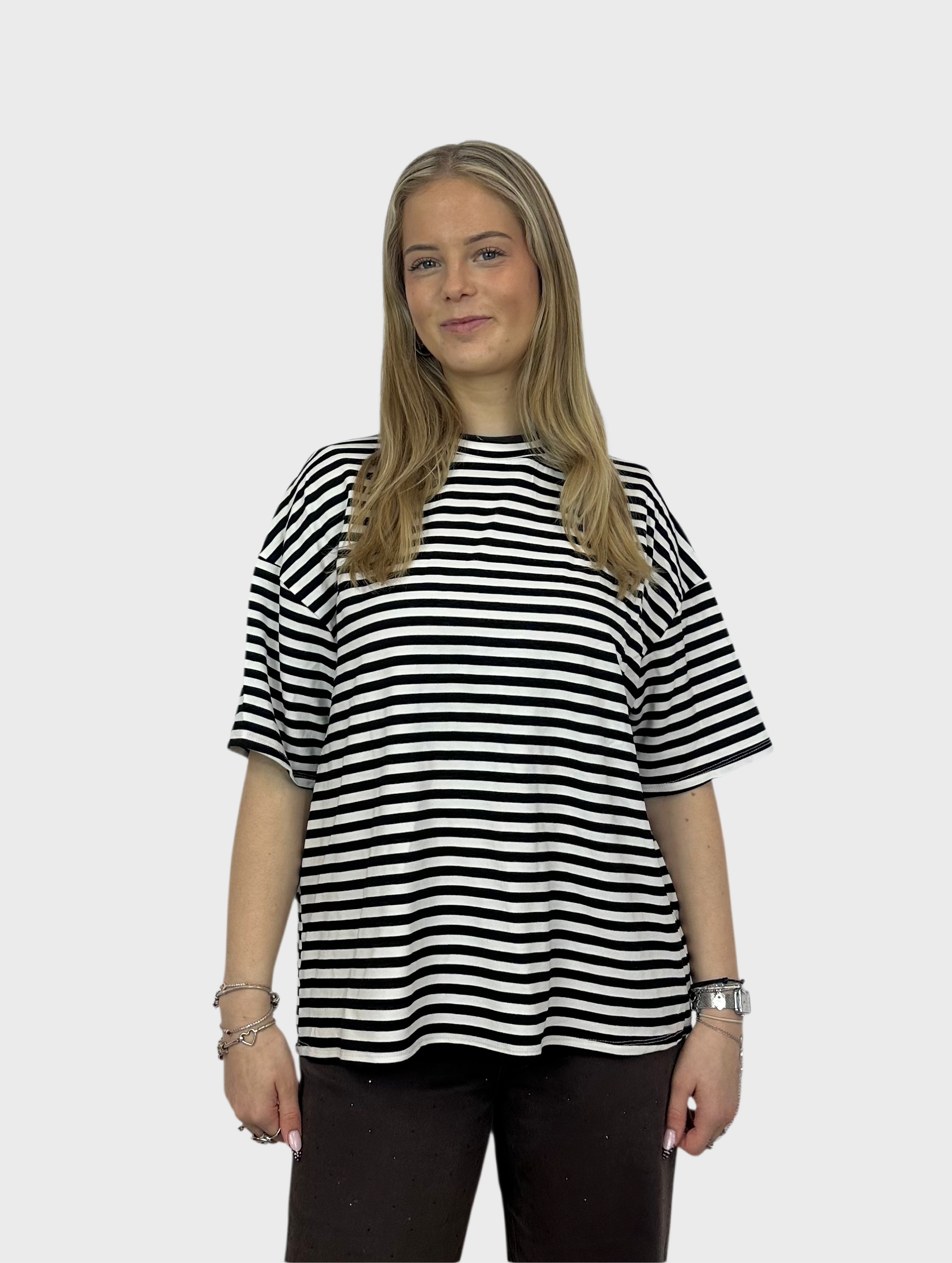 Gestreepte T-Shirt - Zwart met Wit