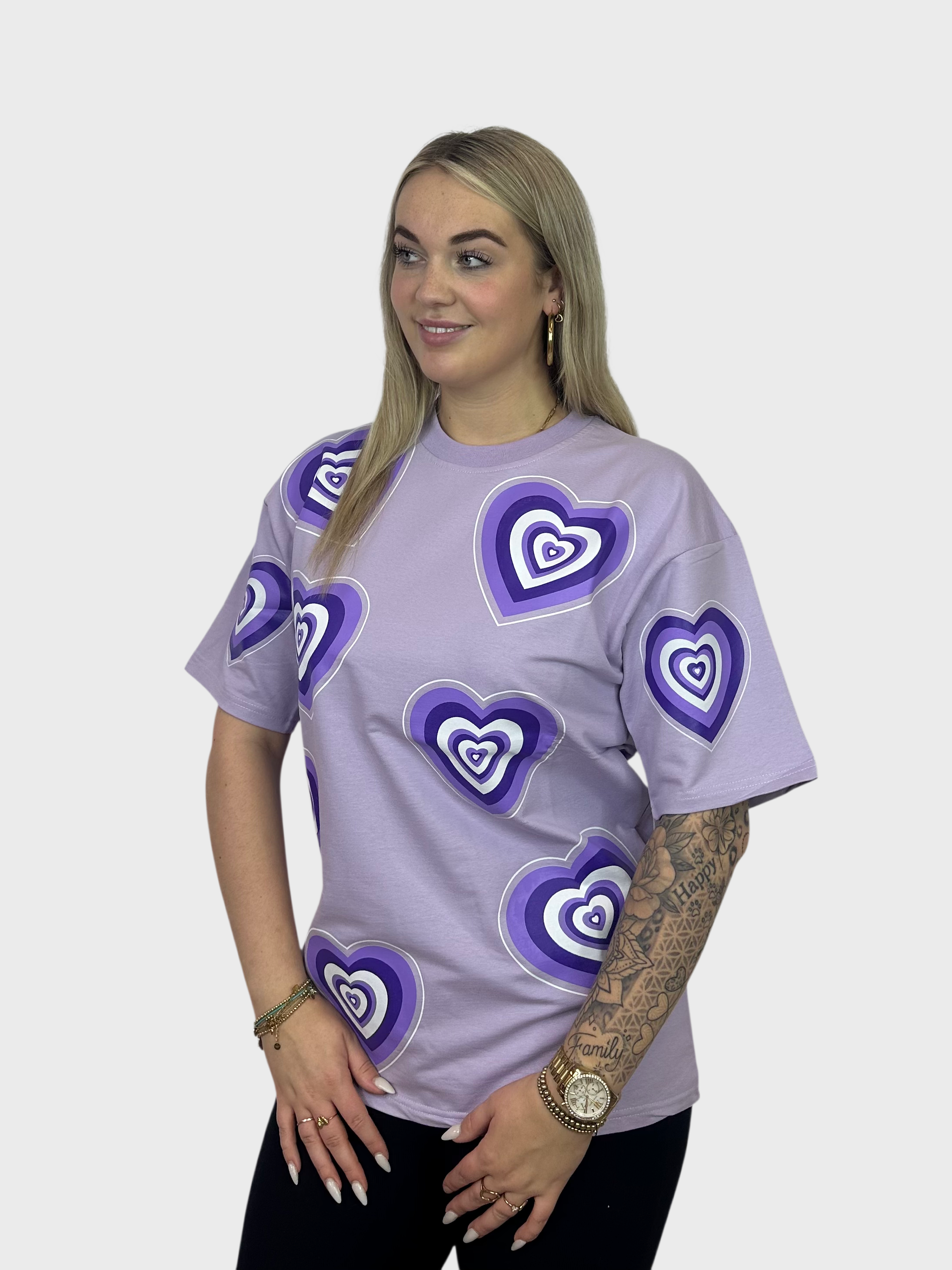 Purple Hearts T-Shirt - Lila