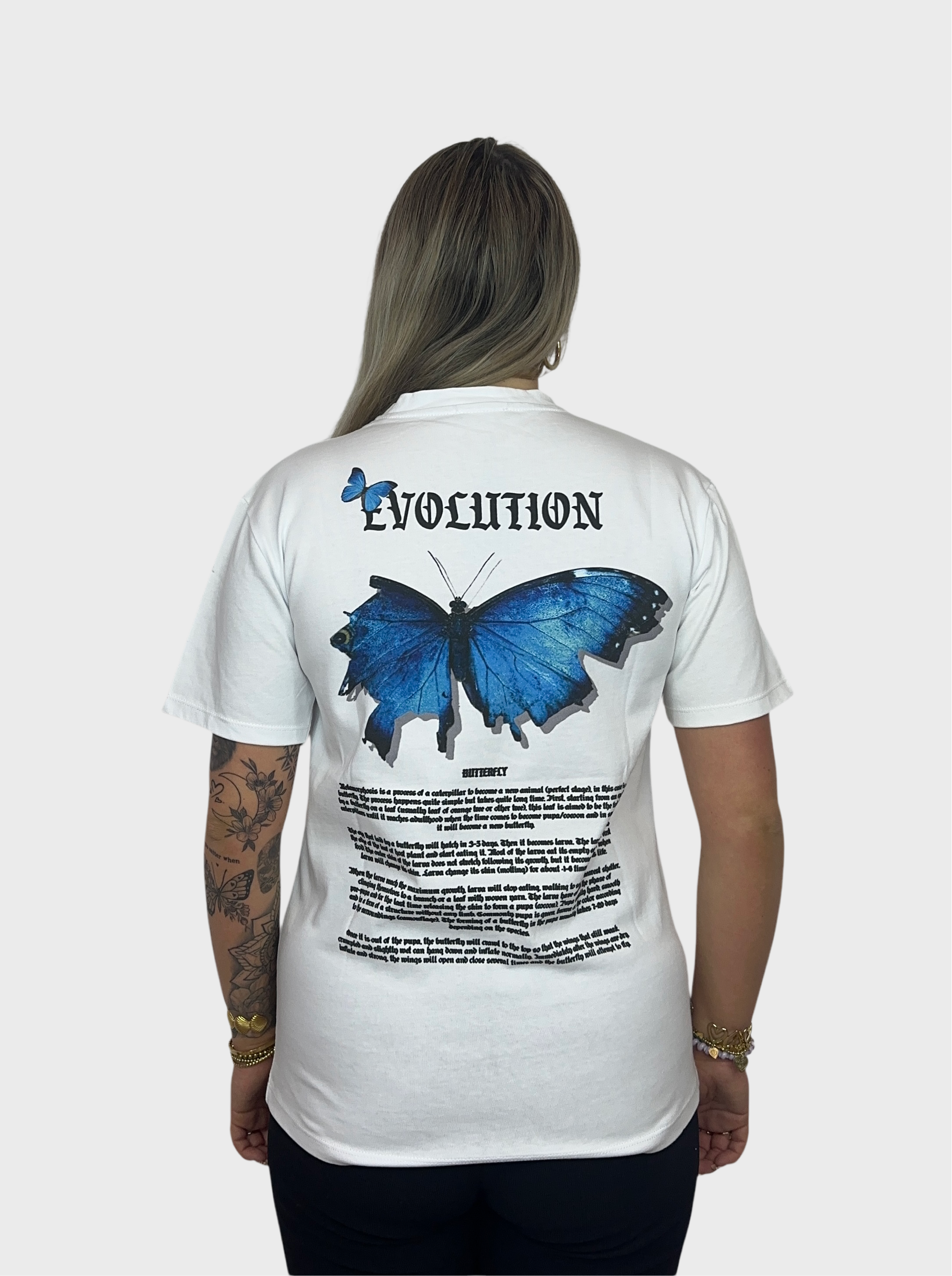 Evolution Butterfly T-Shirt - Wit