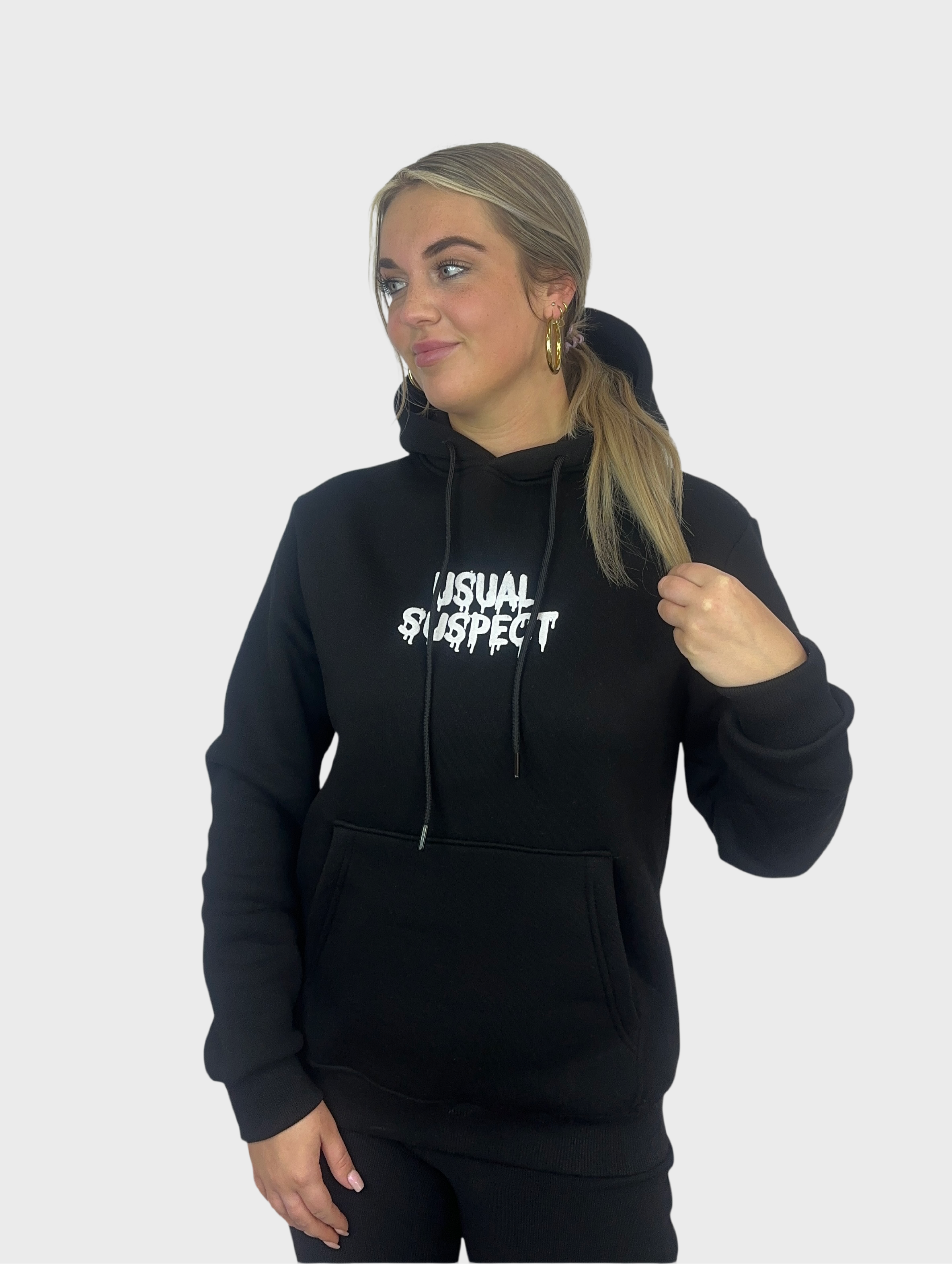 Usual Suspect Hoodie - Zwart met Roze