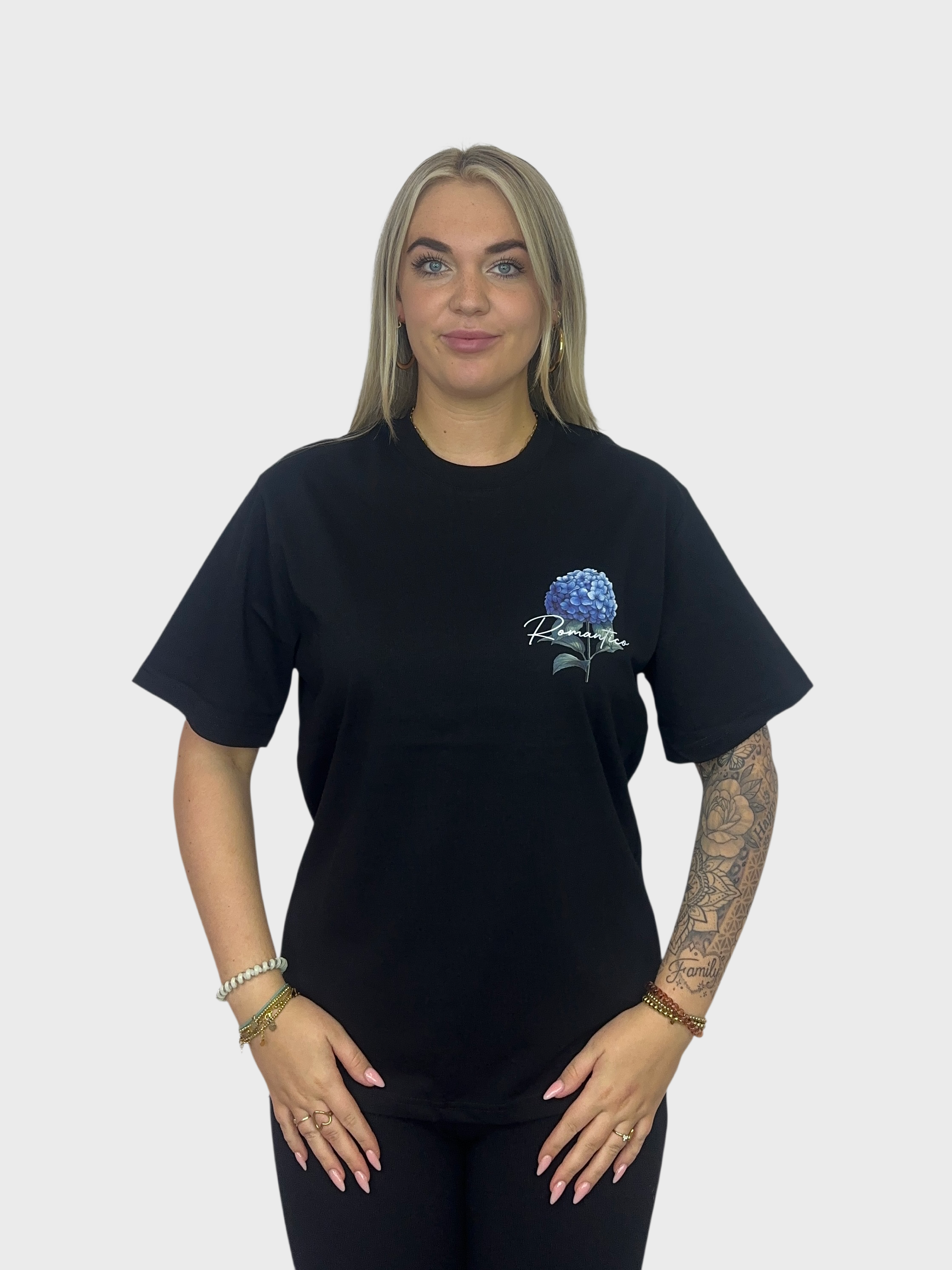 Romantica Flower T-Shirt - Zwart