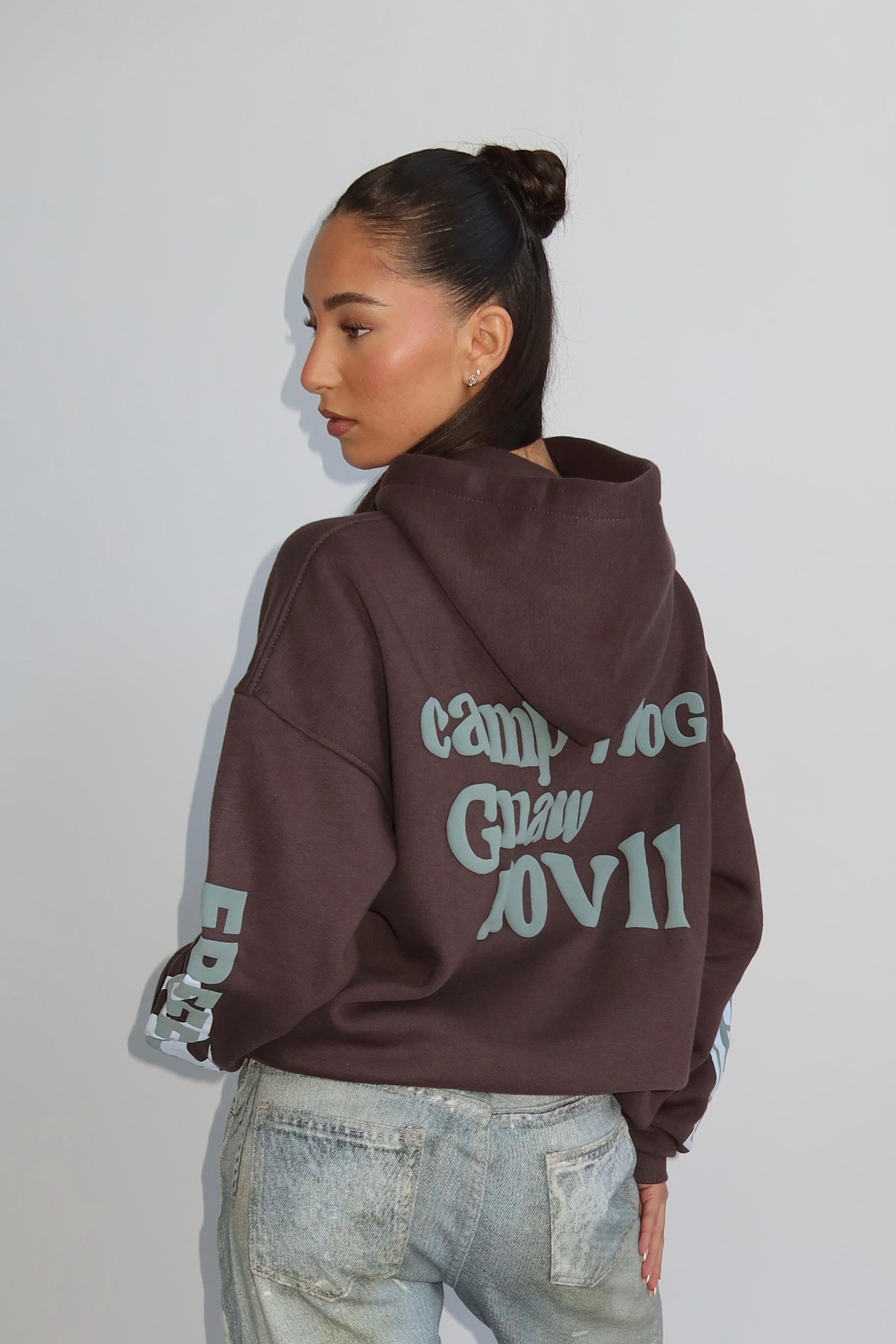 Lucky Me Hoodie - Donker Grijs met Licht Blauw