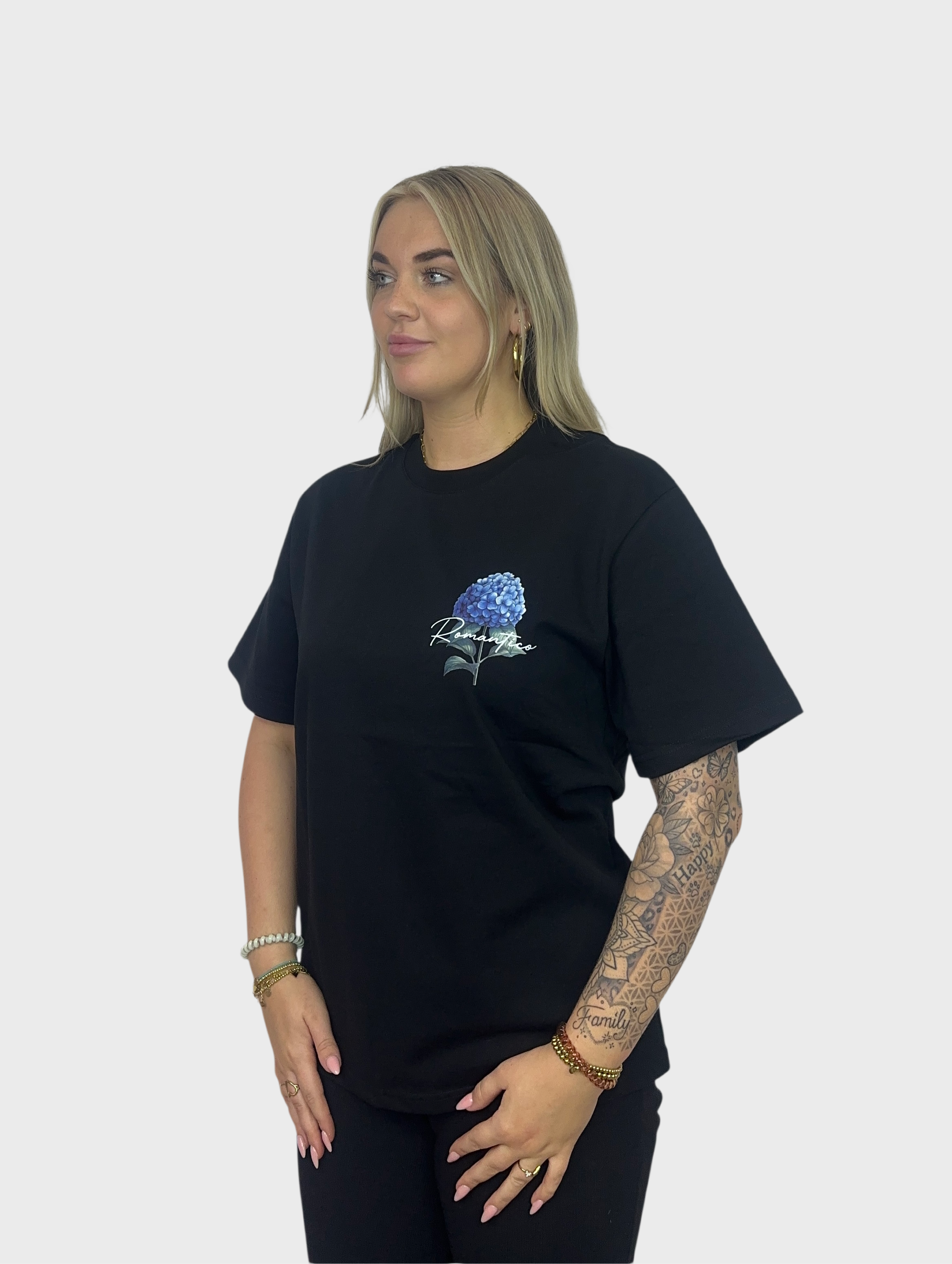 Romantica Flower T-Shirt - Zwart