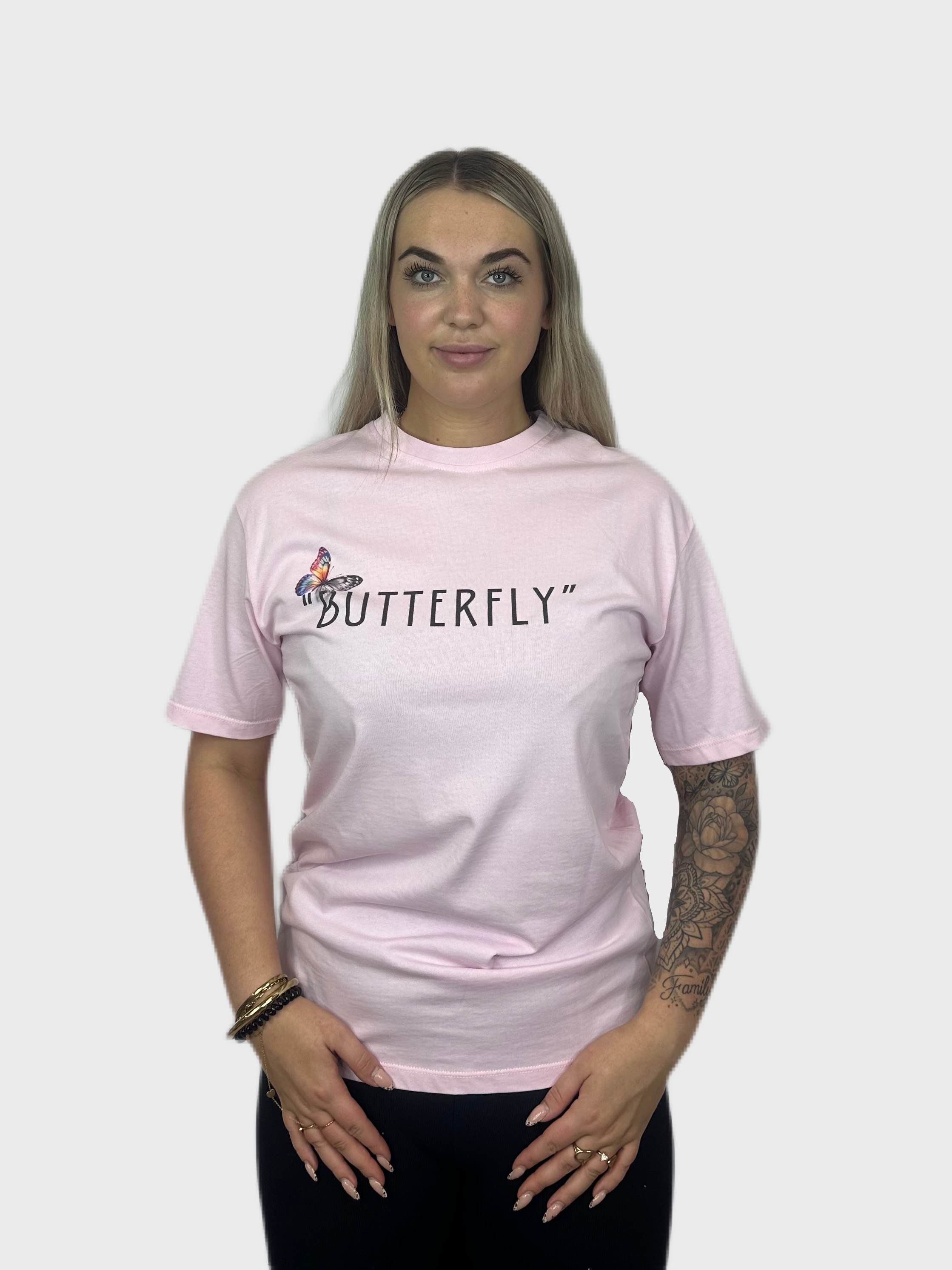 Regenboog Butterfly Shirt - Roze