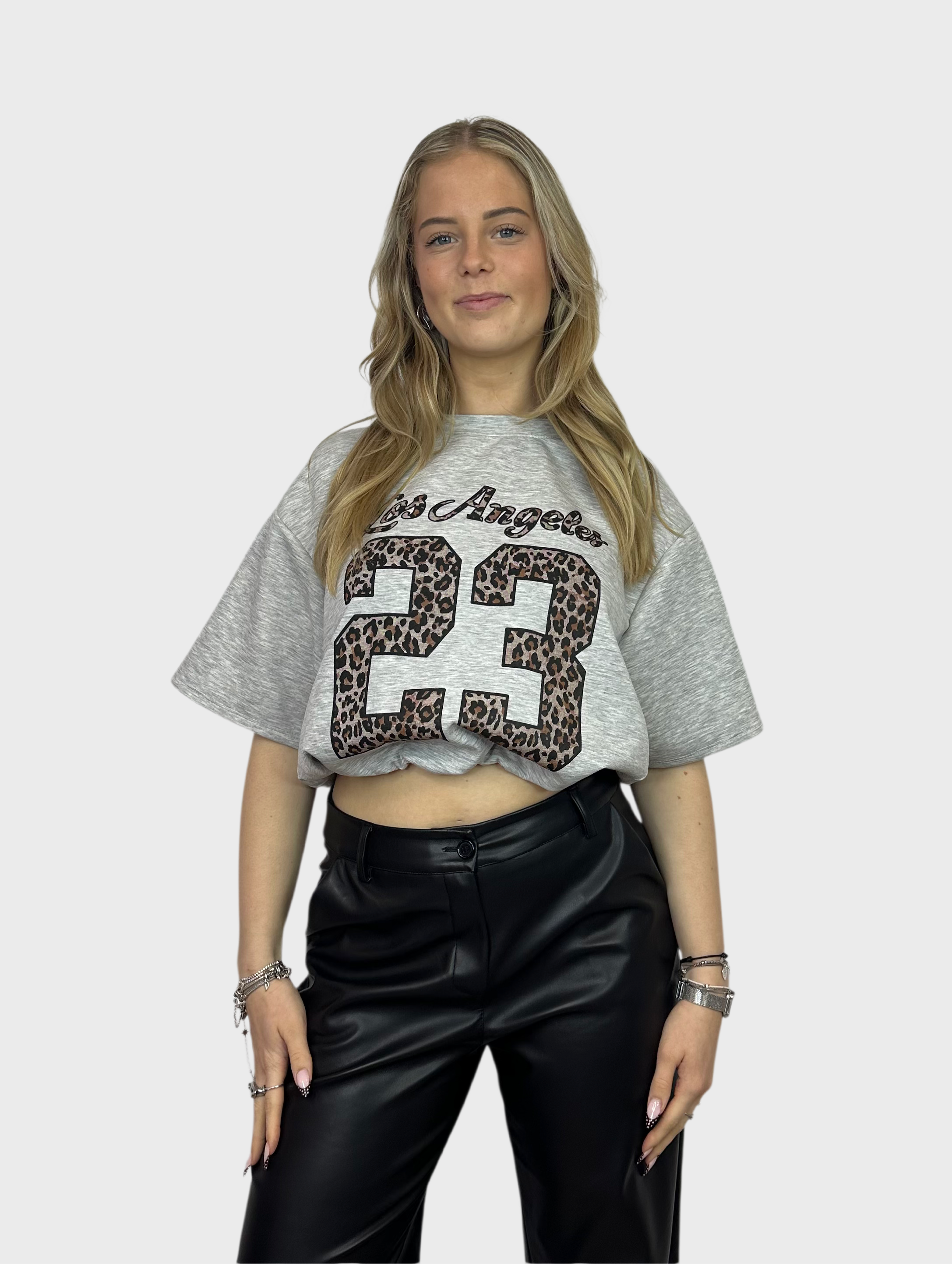 LA Leopard Top - Grijs