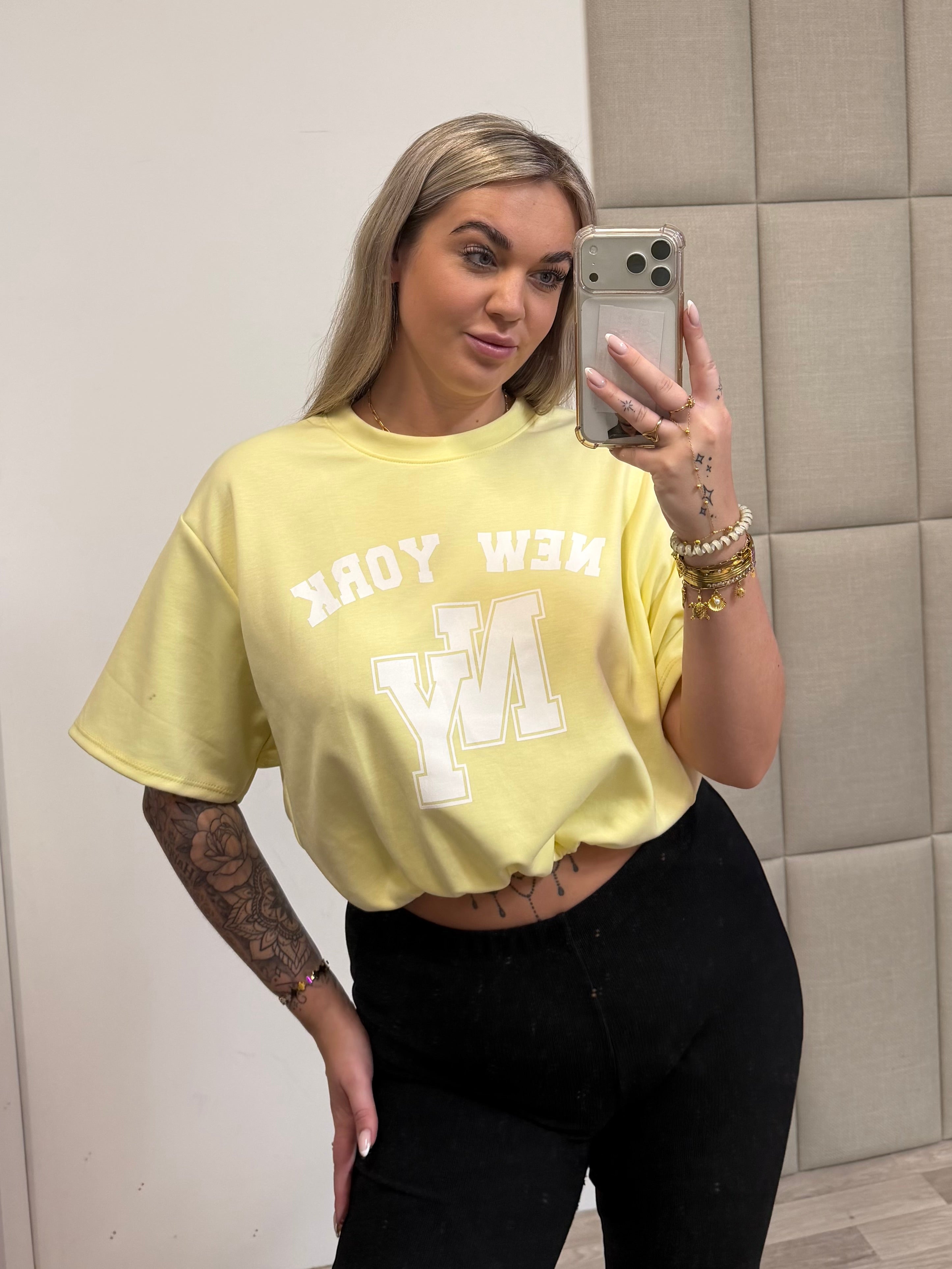 New York Top - Pastel Geel